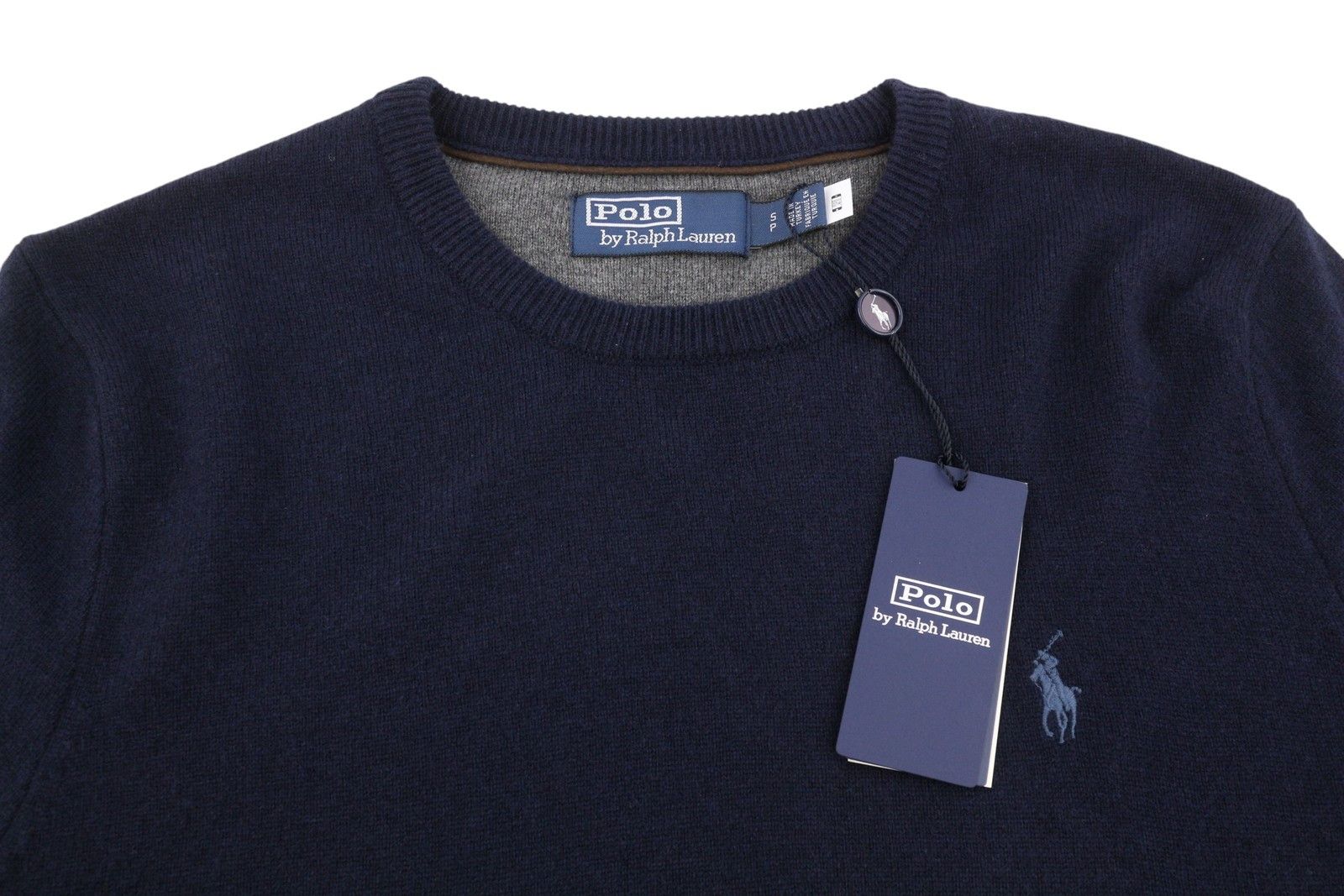 Ralph Lauren Dark Blue S Wool Tight Knit Crew Pullover 86946 Size US S / EU 44-46 / 1 - 5 Thumbnail