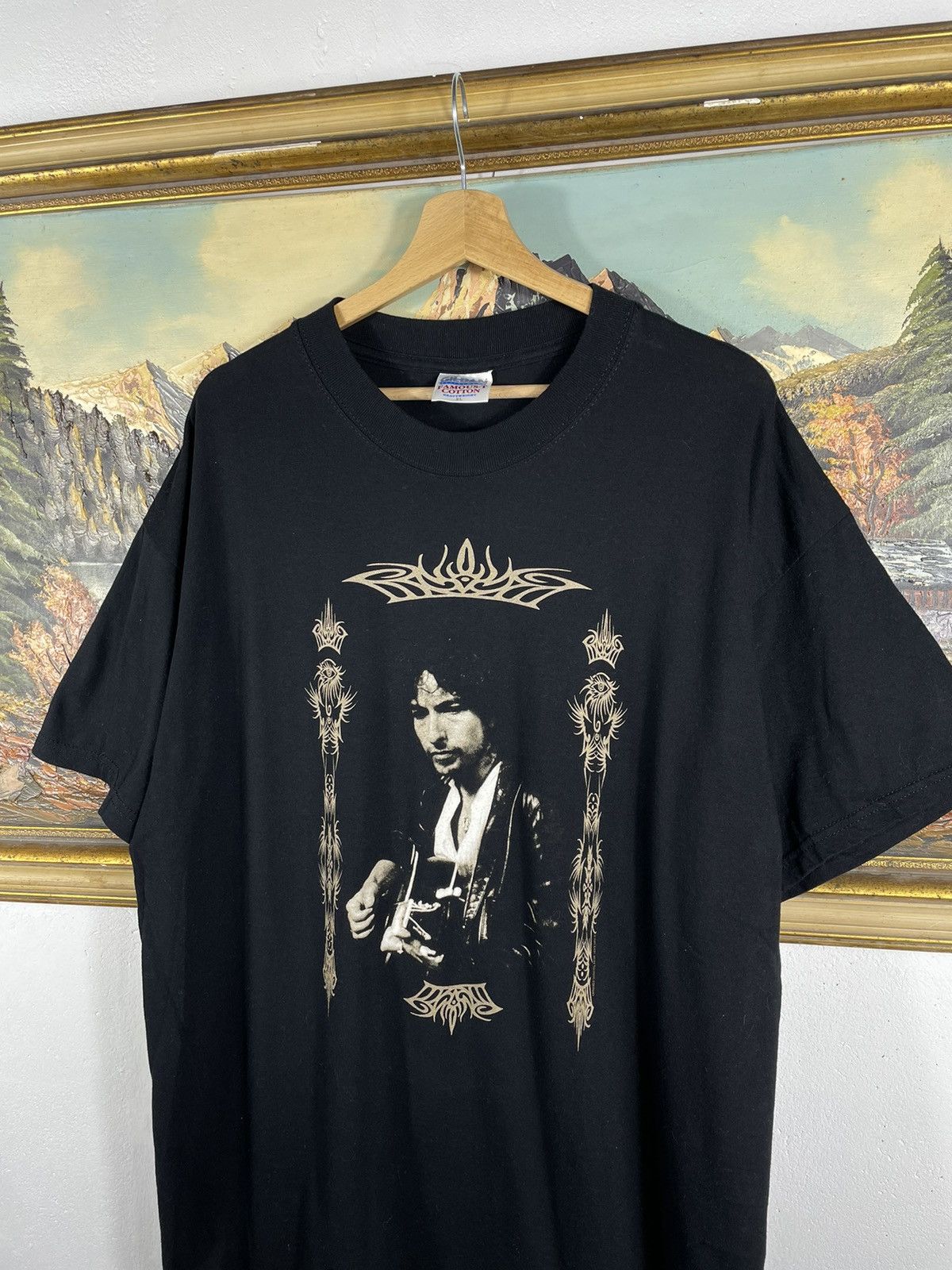 Band Tees × Vintage Vintage Retro 90s Bob Dylan Black T-shirt Tees Size US XL / EU 56 / 4 - 4 Thumbnail