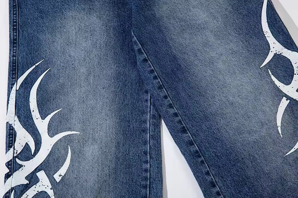 Jean × Other Streetwear Design Baggy Wide Leg Jeans Pants Size US 31 - 7 Thumbnail