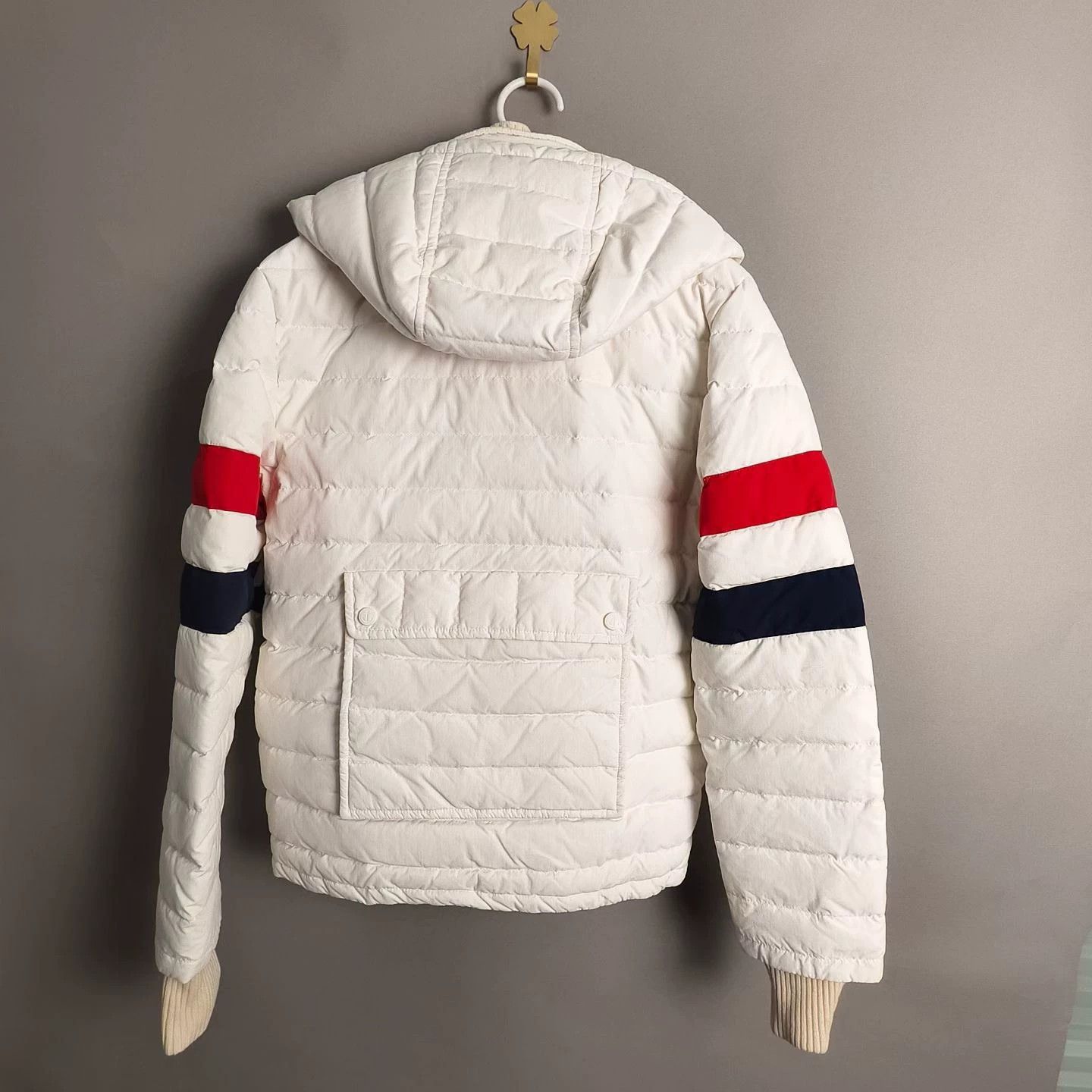 Thom Browne Thom Browne white striped sleeve hooded down coat 00 99 Size US XXS / EU 40 - 2 Thumbnail
