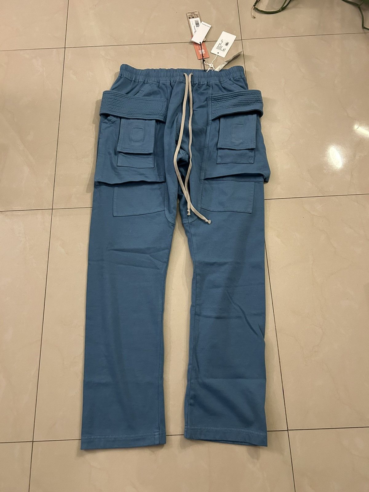 Rick Owens Drkshdw Rick Owens Toothpaste/ Blue Creatch Sweatpants Size US 37 - 1 Thumbnail