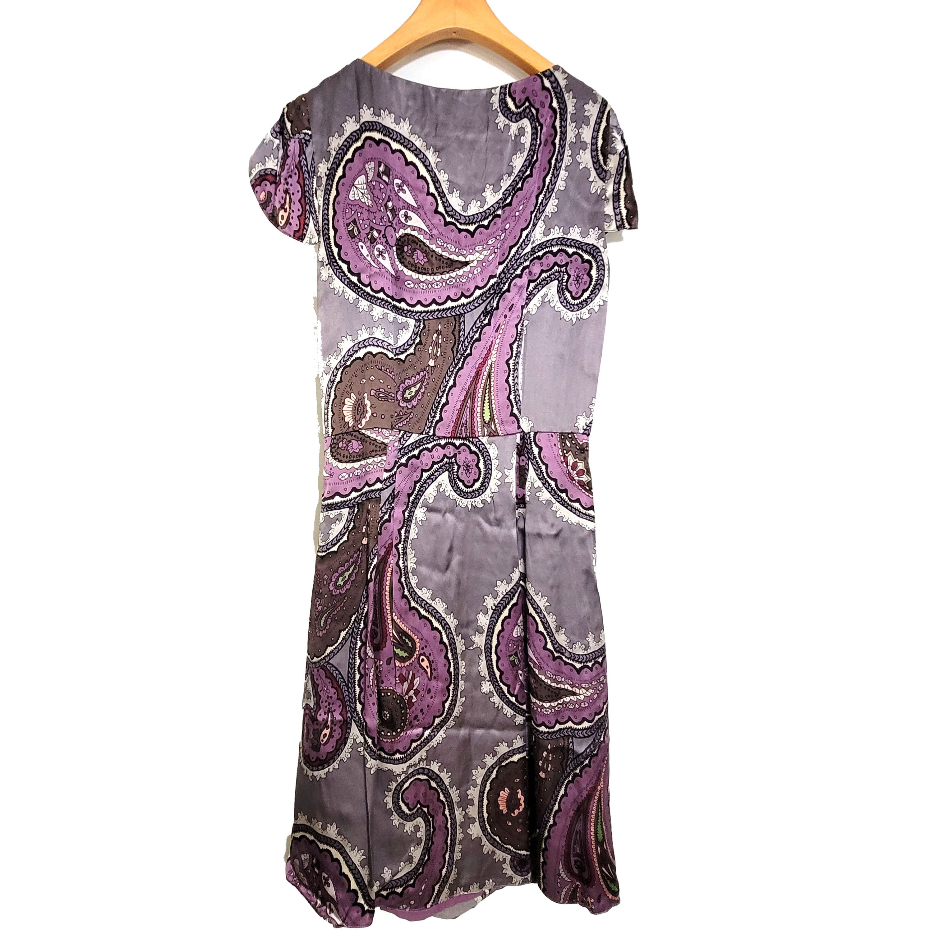 Other Women's 100% Silk Size M Short Sleeve Satin Dress SBK146 Size M / US 6-8 / IT 42-44 - 2 Thumbnail