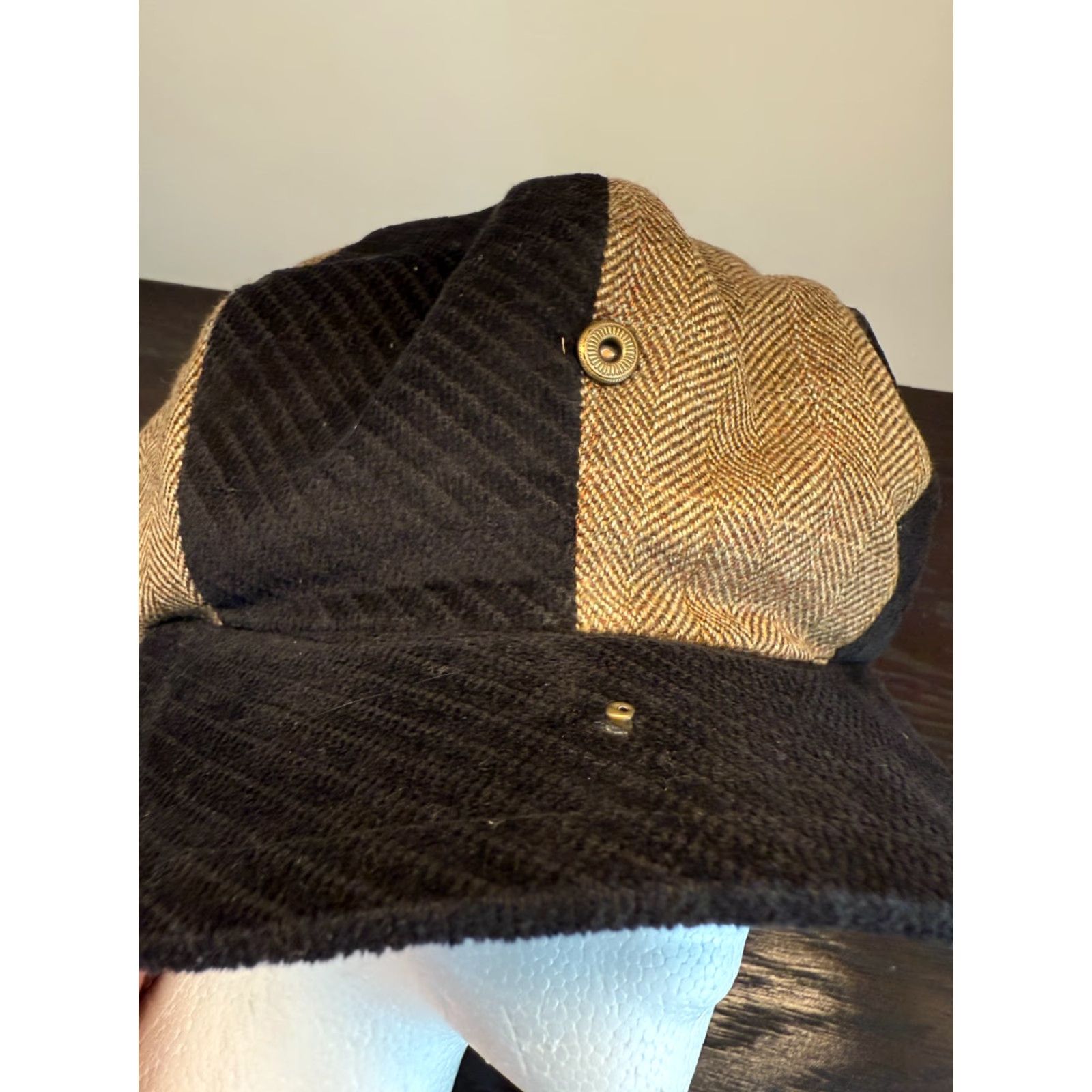 Stetson Stetson Hat Cap Mens 7 Brown Wool Patchwork Newsboy Snap Front Cabbie Retro Size ONE SIZE - 5 Thumbnail