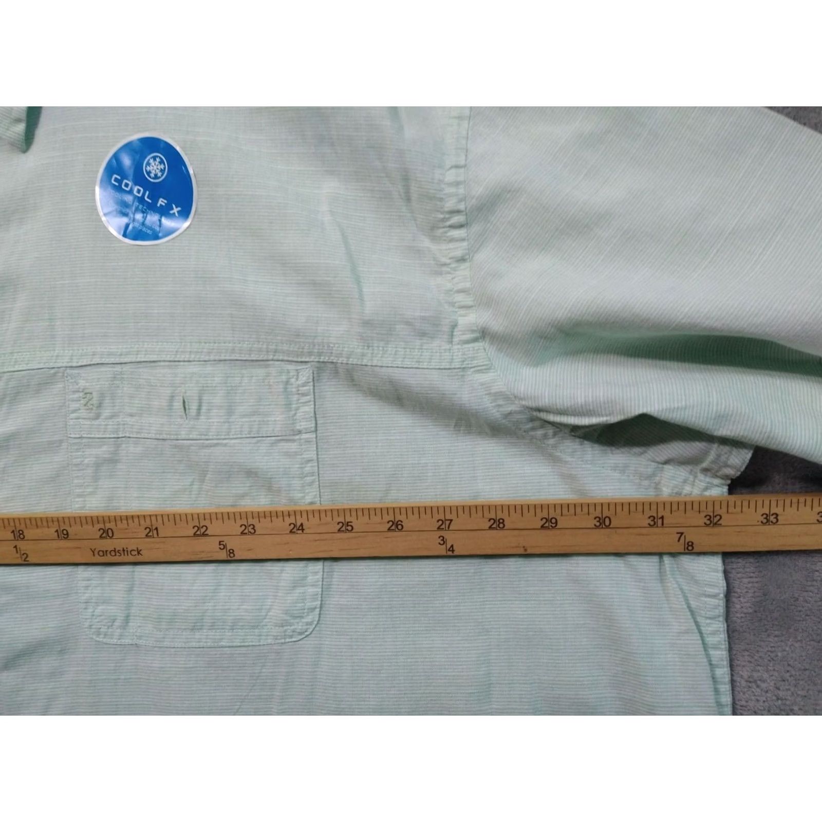 Izod VINTAGE Izod Saltwater Shirt Mens Green Striped Short Sleeve Button Up Relaxed Cool FX Size US XXL / EU 58 / 5 - 4 Thumbnail