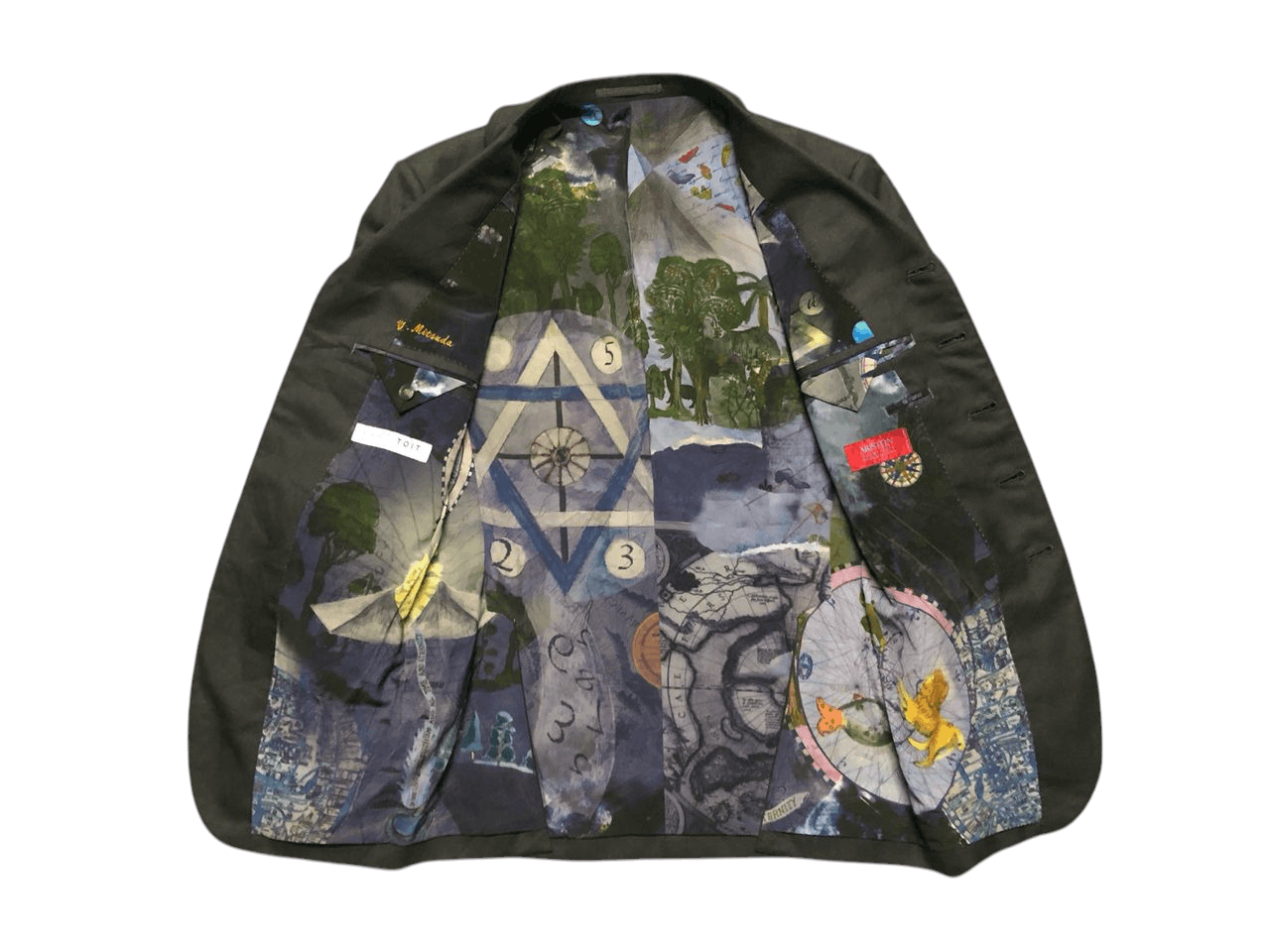 Designer Rare💥ARISTON HARRYTOIT 5 BUTTON BLAZER FULL PRINT LINING Size US S / EU 44-46 / 1 - 1 Thumbnail