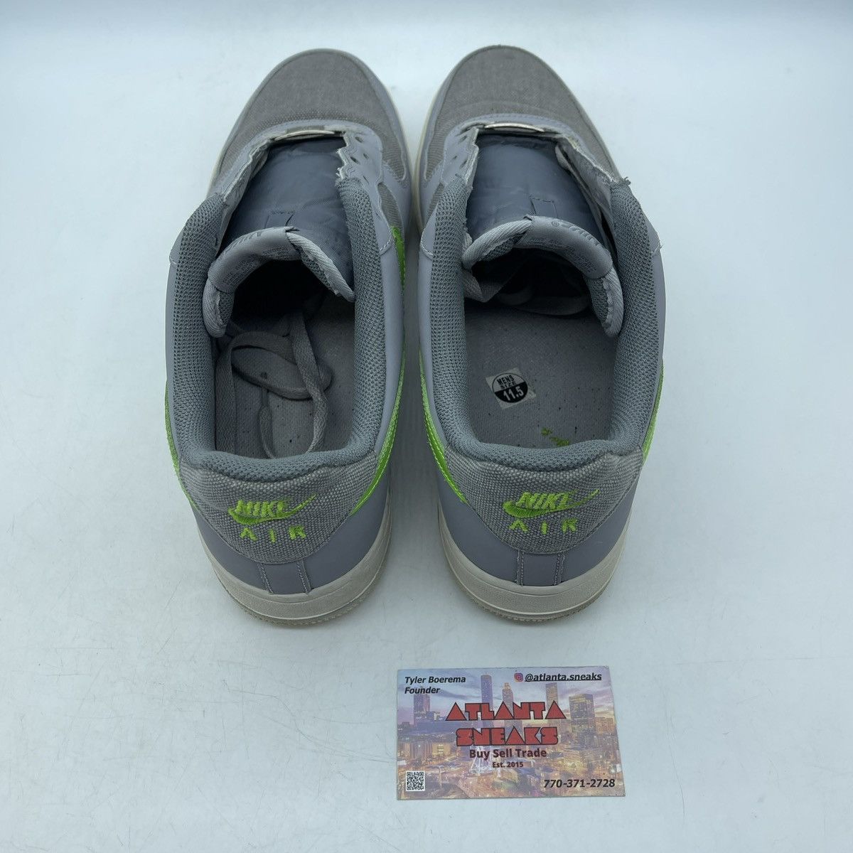 Nike Air Force 1 wolf grey green Size US 11.5 / EU 44-45 - 6 Thumbnail