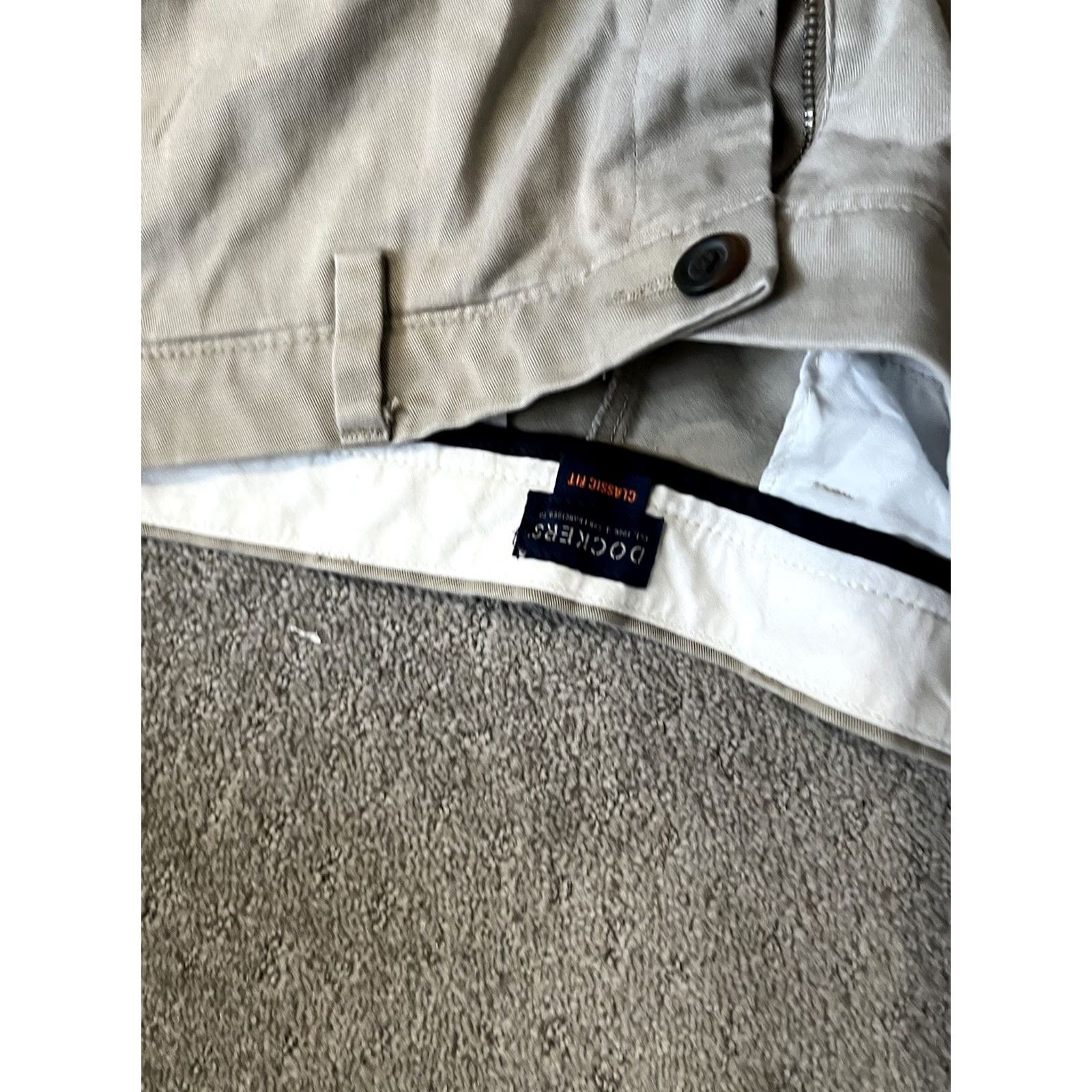 Dockers DOCKERS Chinos Pants Flat Front 36x34 Beige 100% Cotton Classic Fit Men Regular Solid D3 Front Style Chinos Mens Size US 36 / EU 52 - 5 Thumbnail