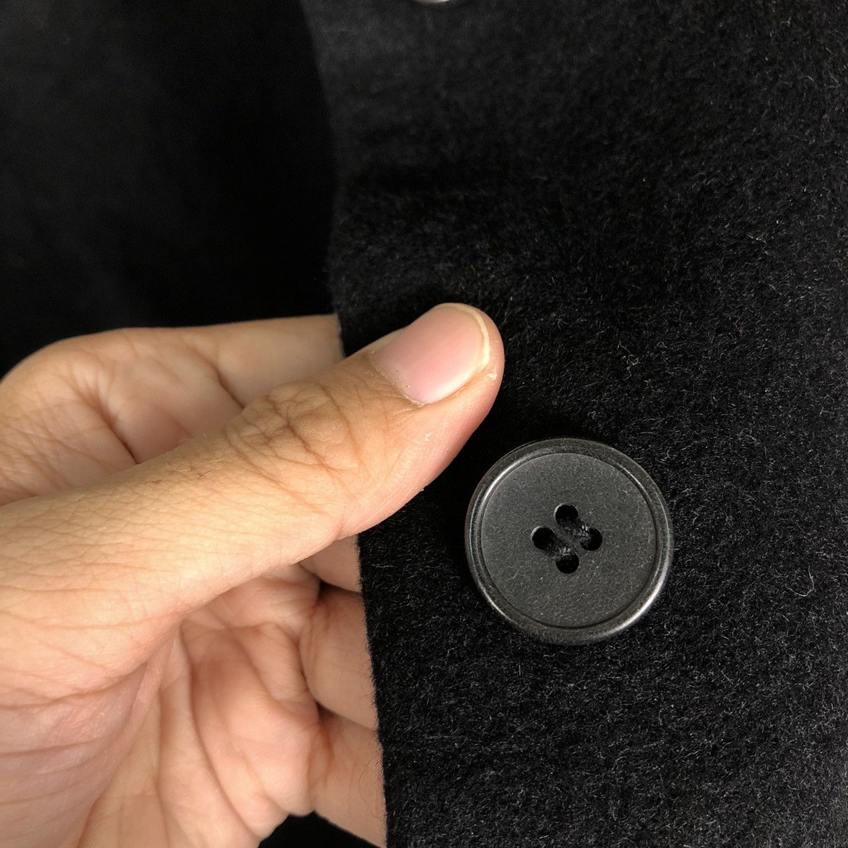 Japanese Brand 🔥Rich Black - Long Fly Wool Herringbone Calvin Klein Coats Size US M / EU 48-50 / 2 - 18 Thumbnail