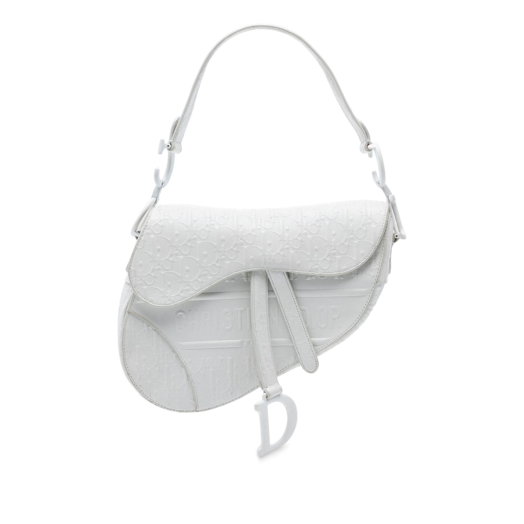 Dior Dior Oblique Embossed Calfskin Saddle Bag Size ONE SIZE - 1 Thumbnail
