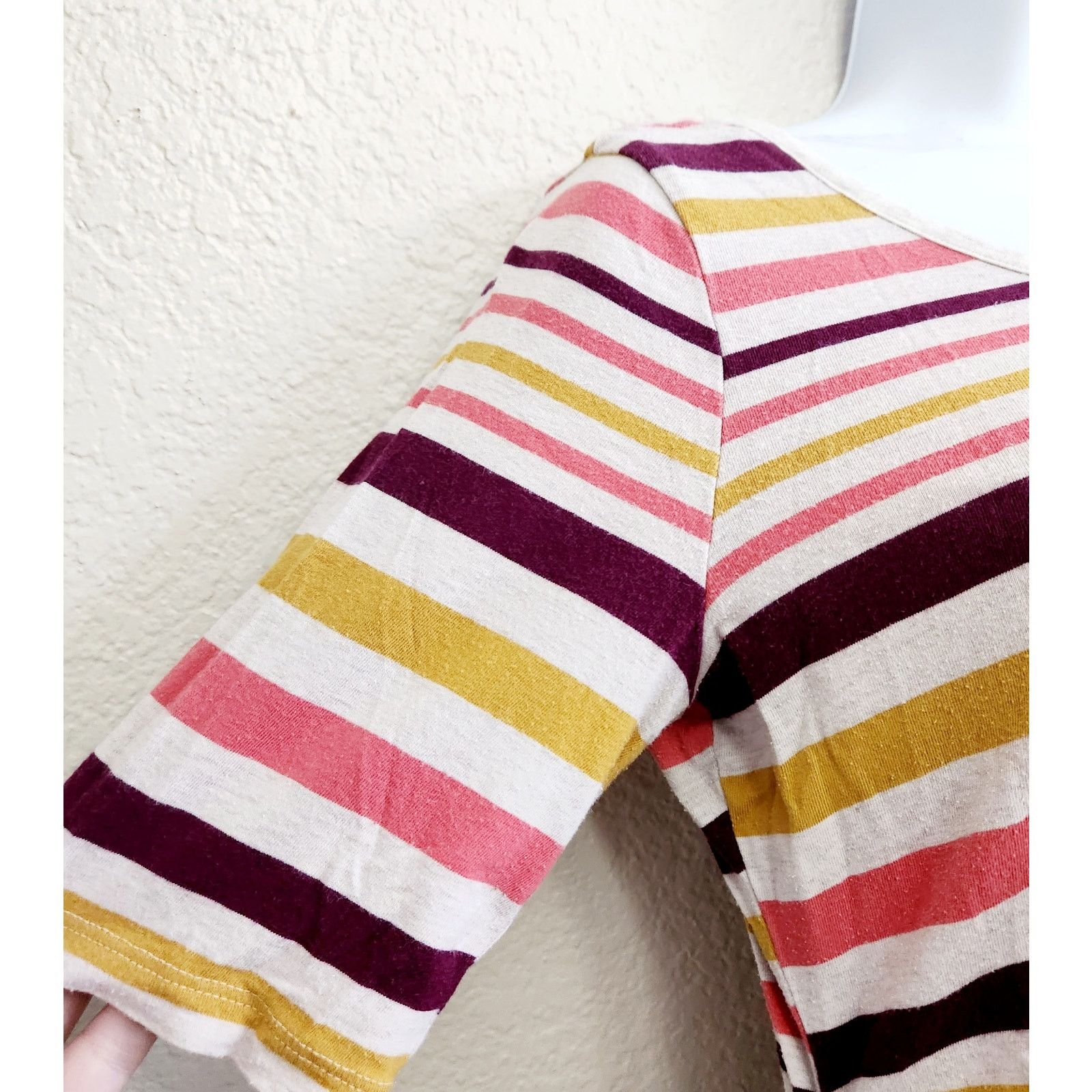 Other Motherhood Maternity Beige Pink Yellow Striped Top Medium Size M / US 6-8 / IT 42-44 - 2 Thumbnail