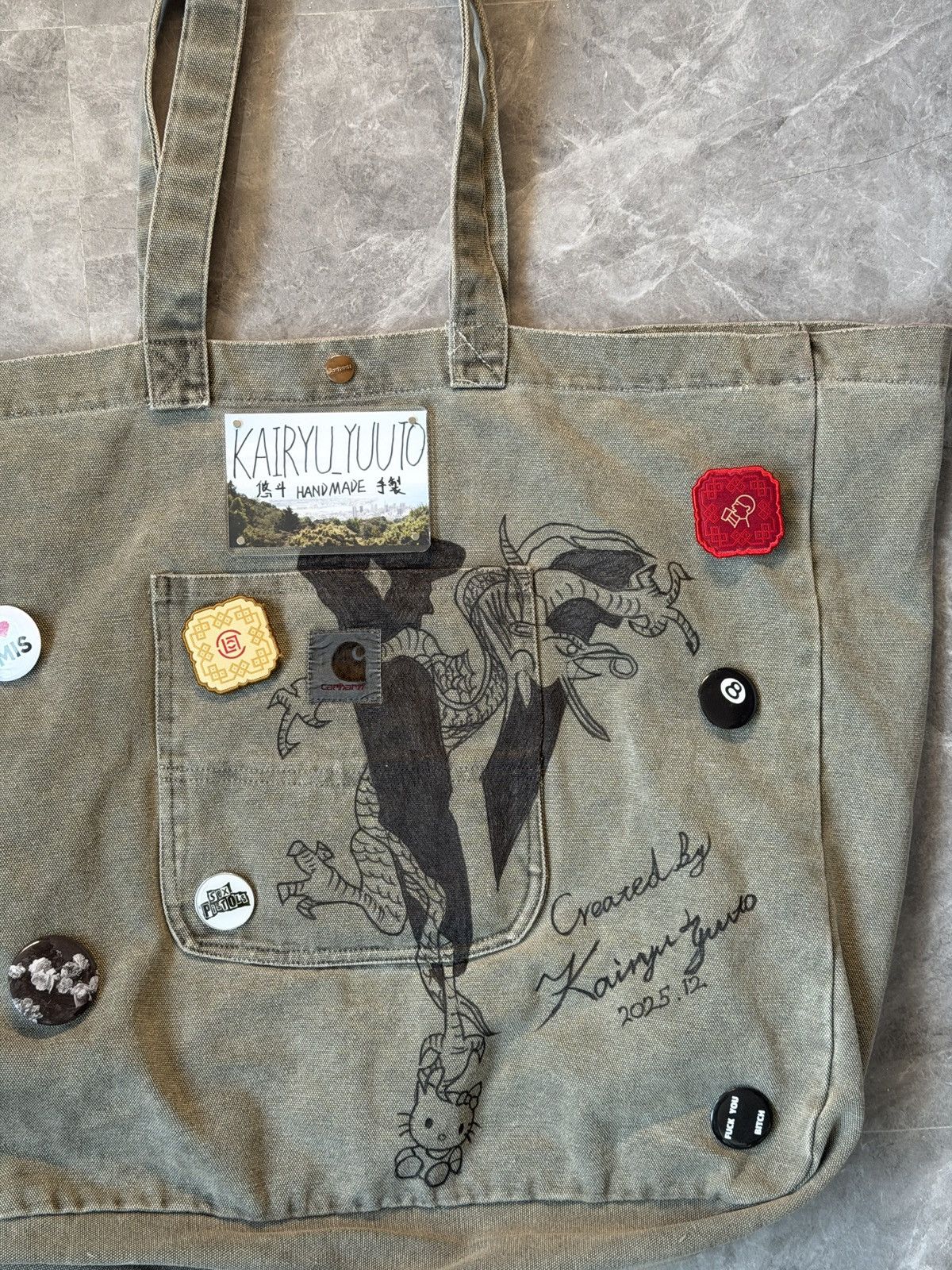 Carhartt Kairyu Yuuto Handmade Carhartt Tote – 1/1 Personal Archive Size ONE SIZE - 2 Thumbnail