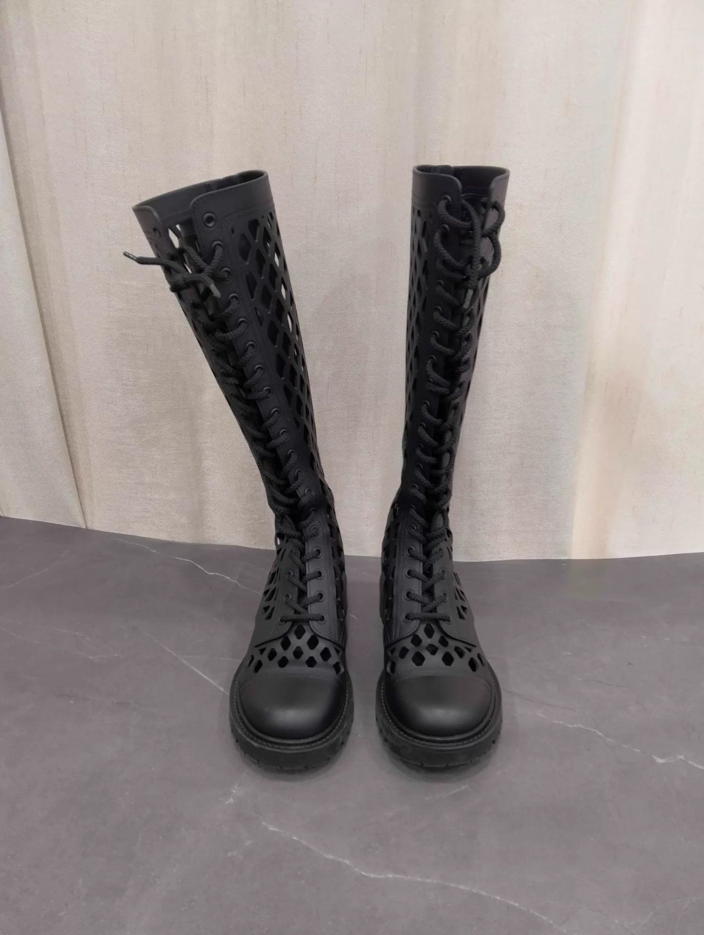 Dior Dior Black Cutout Knee-High Boots 36 Size US 5.5 / IT 35.5 - 4 Thumbnail