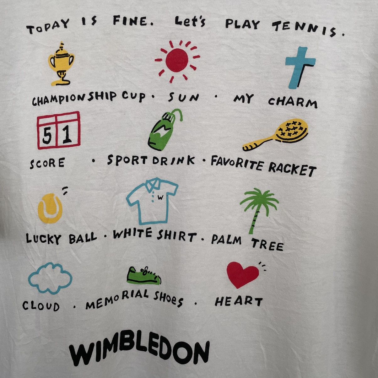 Sports Specialties × Vintage Vintage 1990s Wimbledon Tennis Tournament T Shirt Size US L / EU 52-54 / 3 - 2 Thumbnail