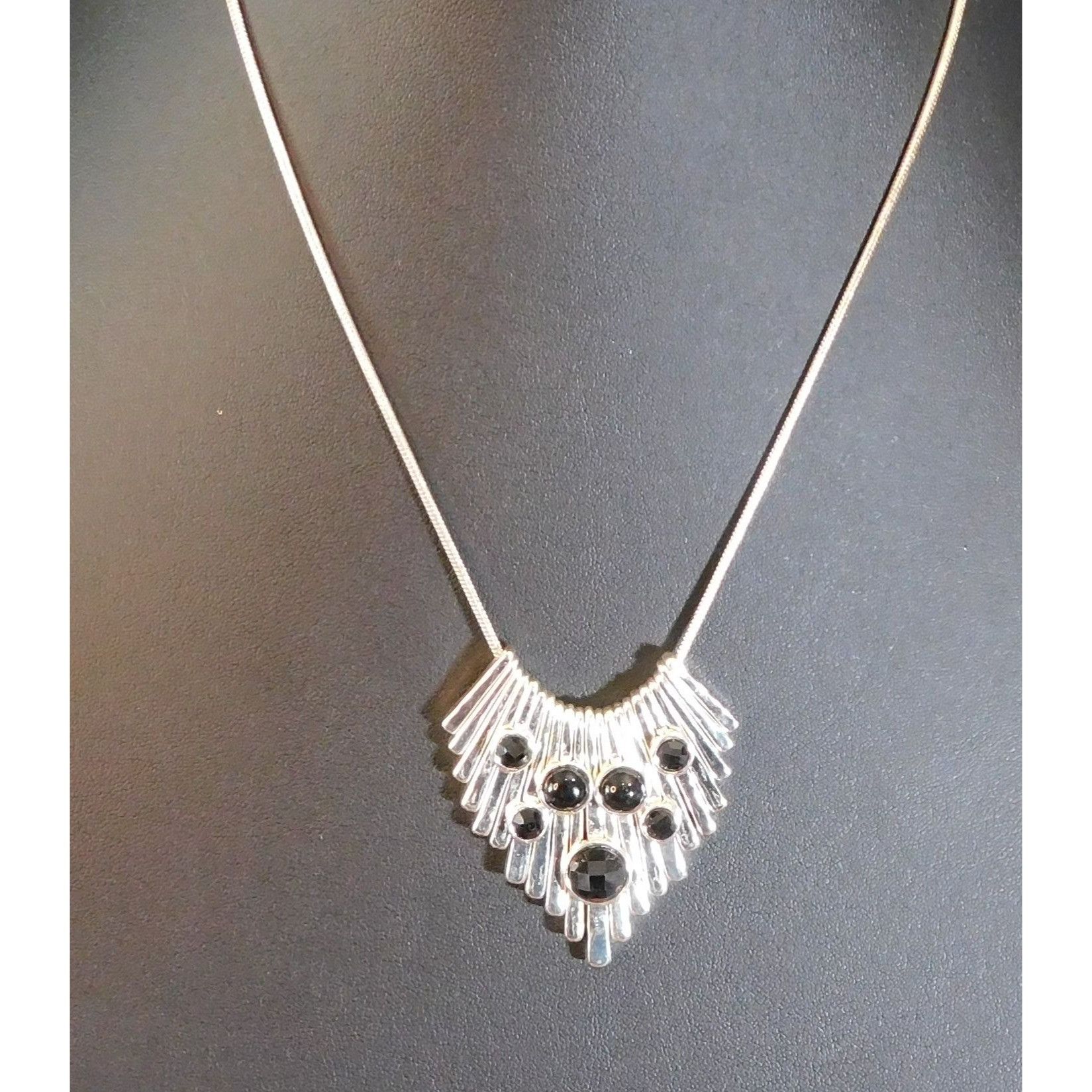 Other Art Deco Gothic Cascade Charm Necklace With Black Stones Size ONE SIZE - 5 Thumbnail