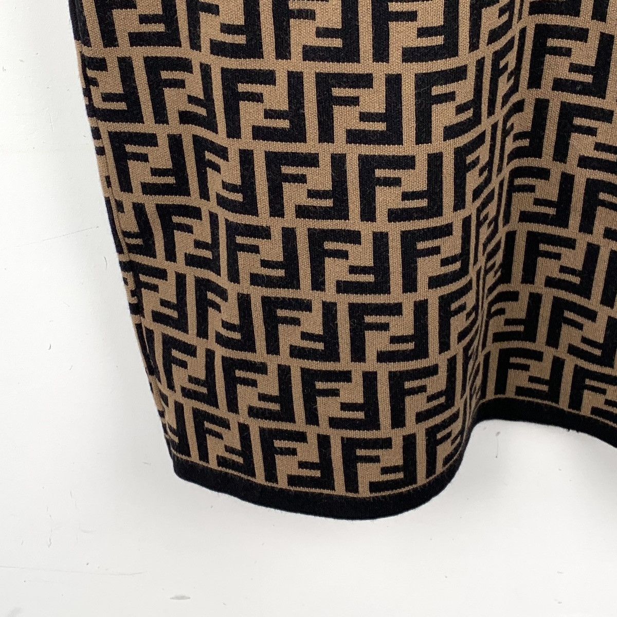 Fendi Fendi Dark Brown FF Monogram Long Sleeve Knit Dress K26WX Size M / US 6-8 / IT 42-44 - 5 Thumbnail