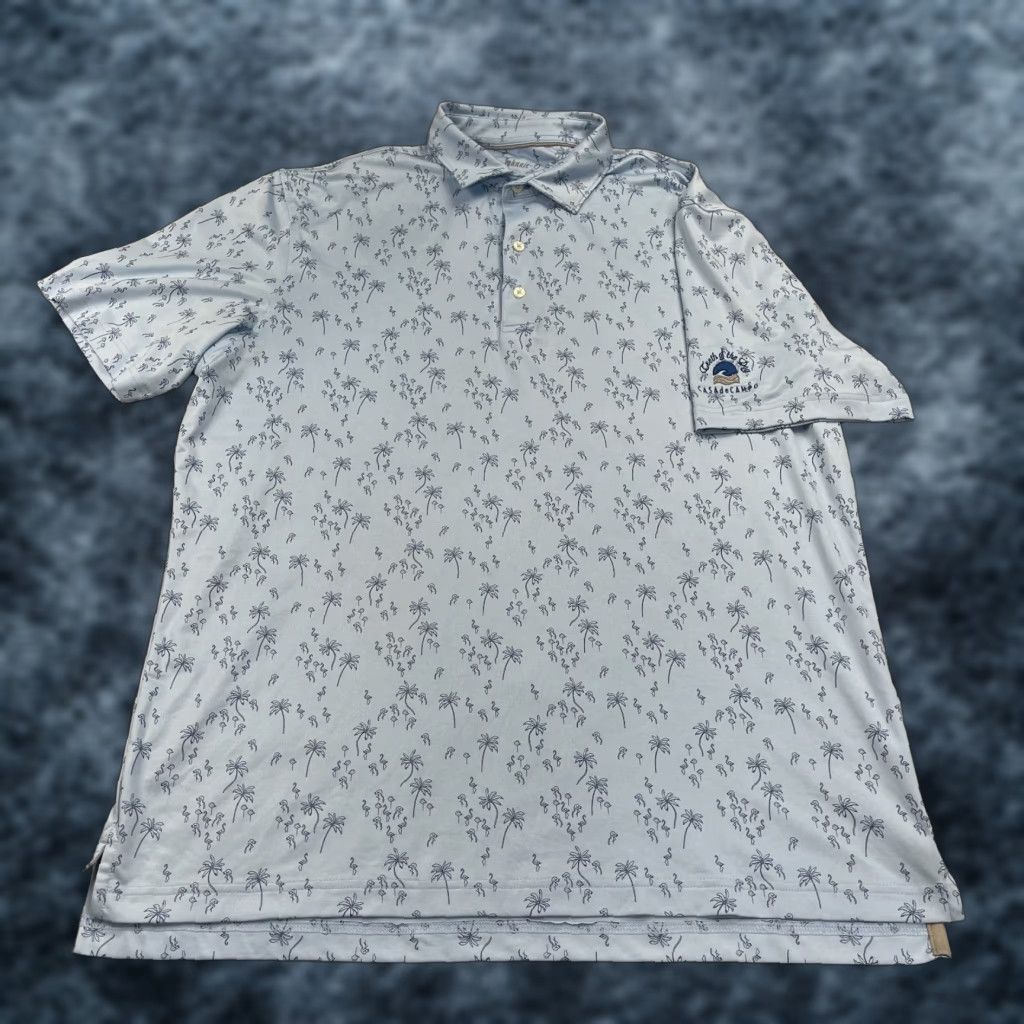 Casa De Campo Teeth of the Dog Polo Shirt Mens Large Blue johnnie-O Golf Floral Shirt Polo Casual Mens L Blue