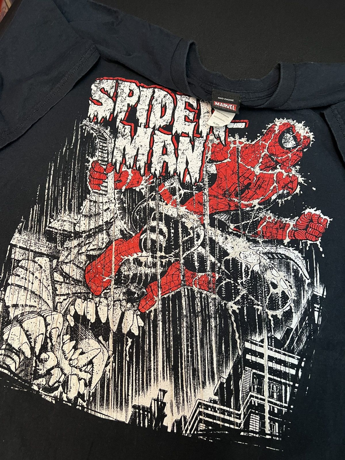 Mad Engine Vintage spiderman mad engine rain t shirt size XL navy Size US XL / EU 56 / 4 - 4 Thumbnail
