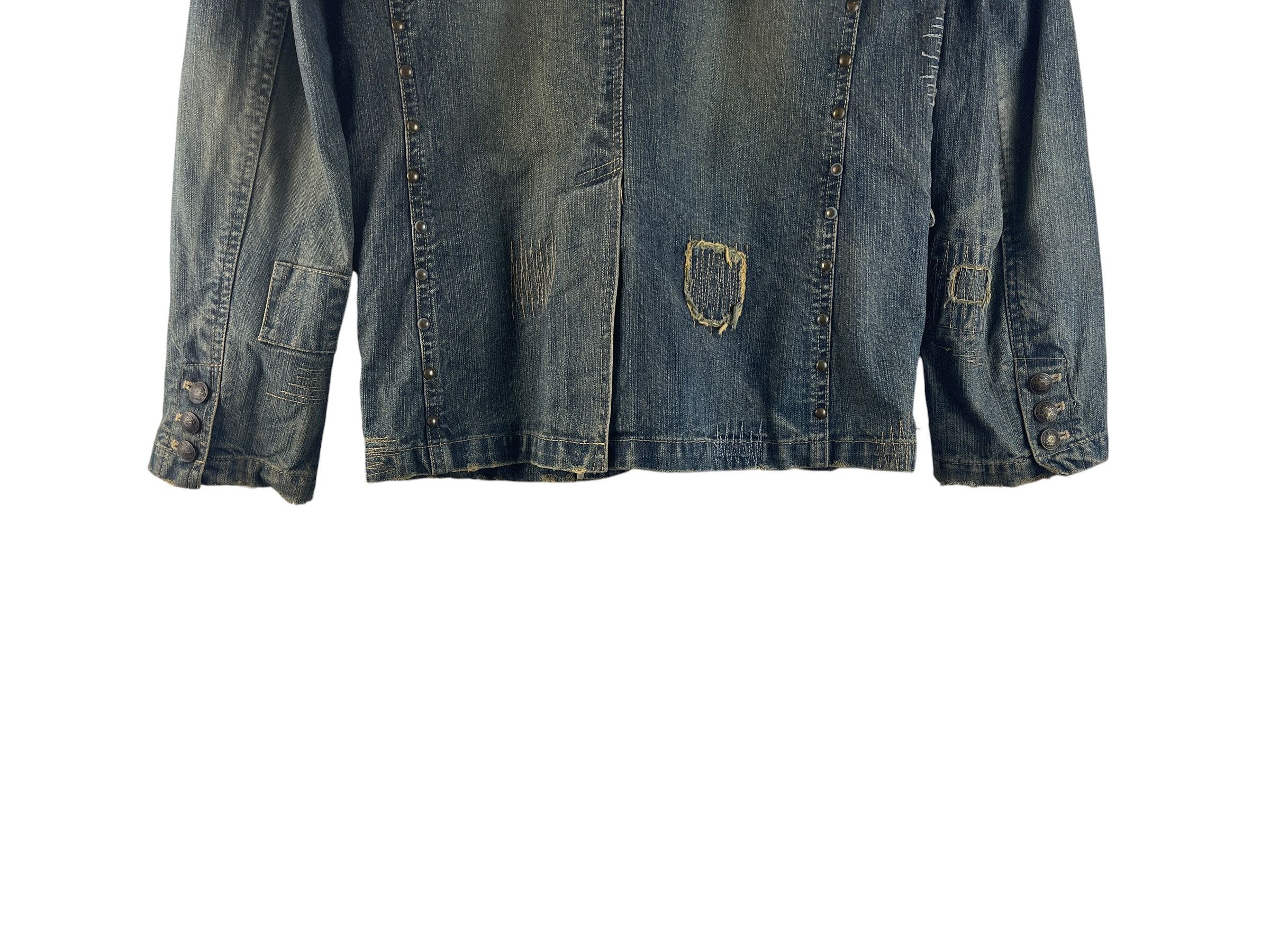 In The Attic Vintage IN THE ATTIC Distressed Denim Jacket Y2K Patchwork Size US S / EU 44-46 / 1 - 11 Thumbnail