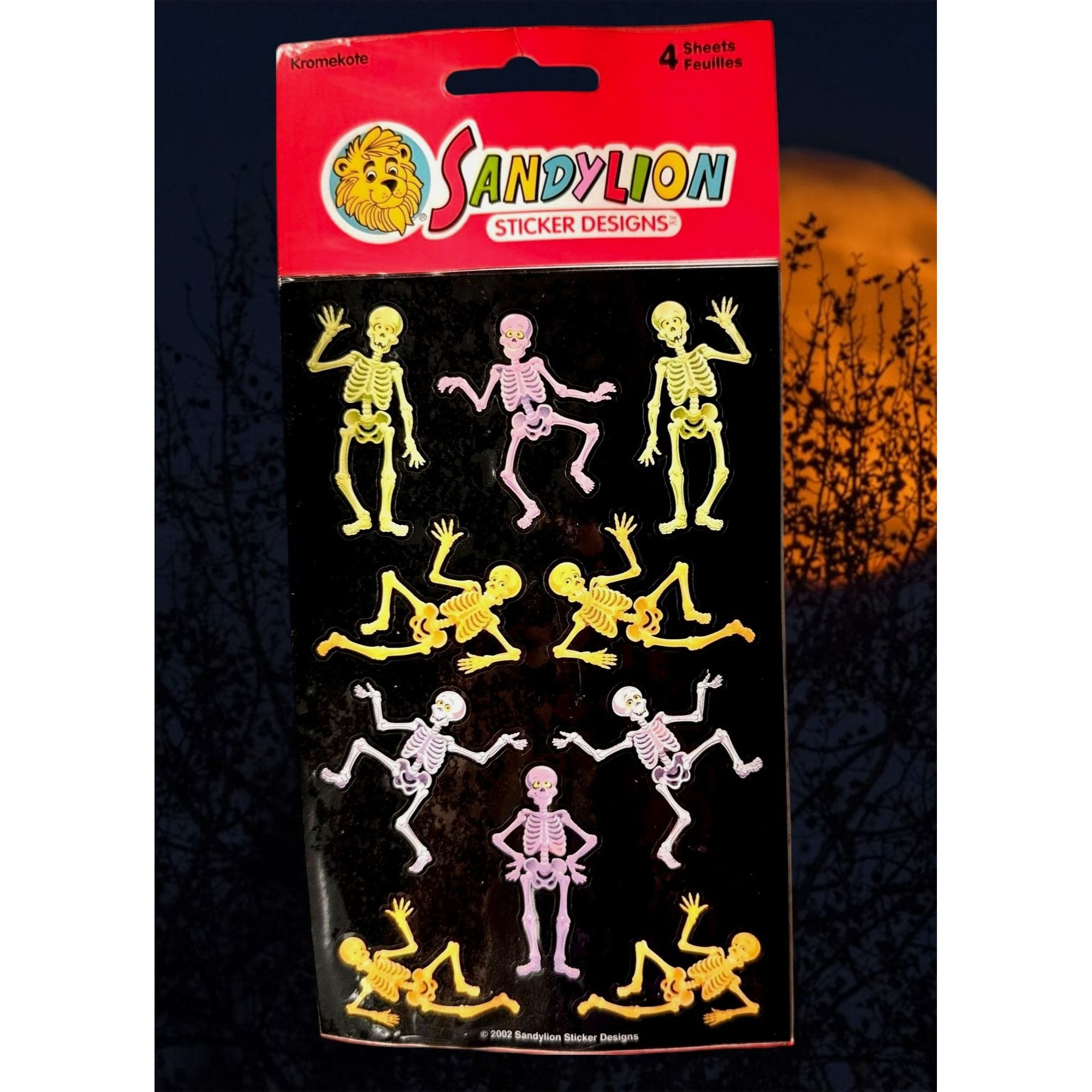 Vintage Vintage Sandylion Skeleton Stickers Halloween New Sealed Rar Size ONE SIZE - 1 Thumbnail