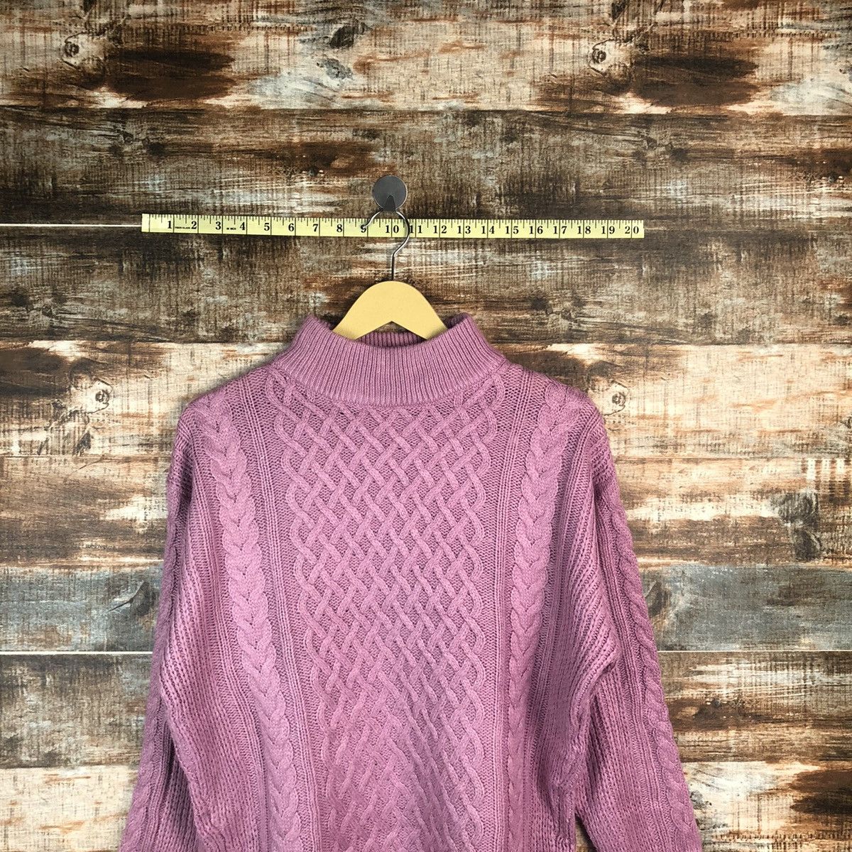 Homespun Knitwear × Japanese Brand American Holic Pink cable Knitwear #A1889 Size M / US 6-8 / IT 42-44 - 2 Thumbnail