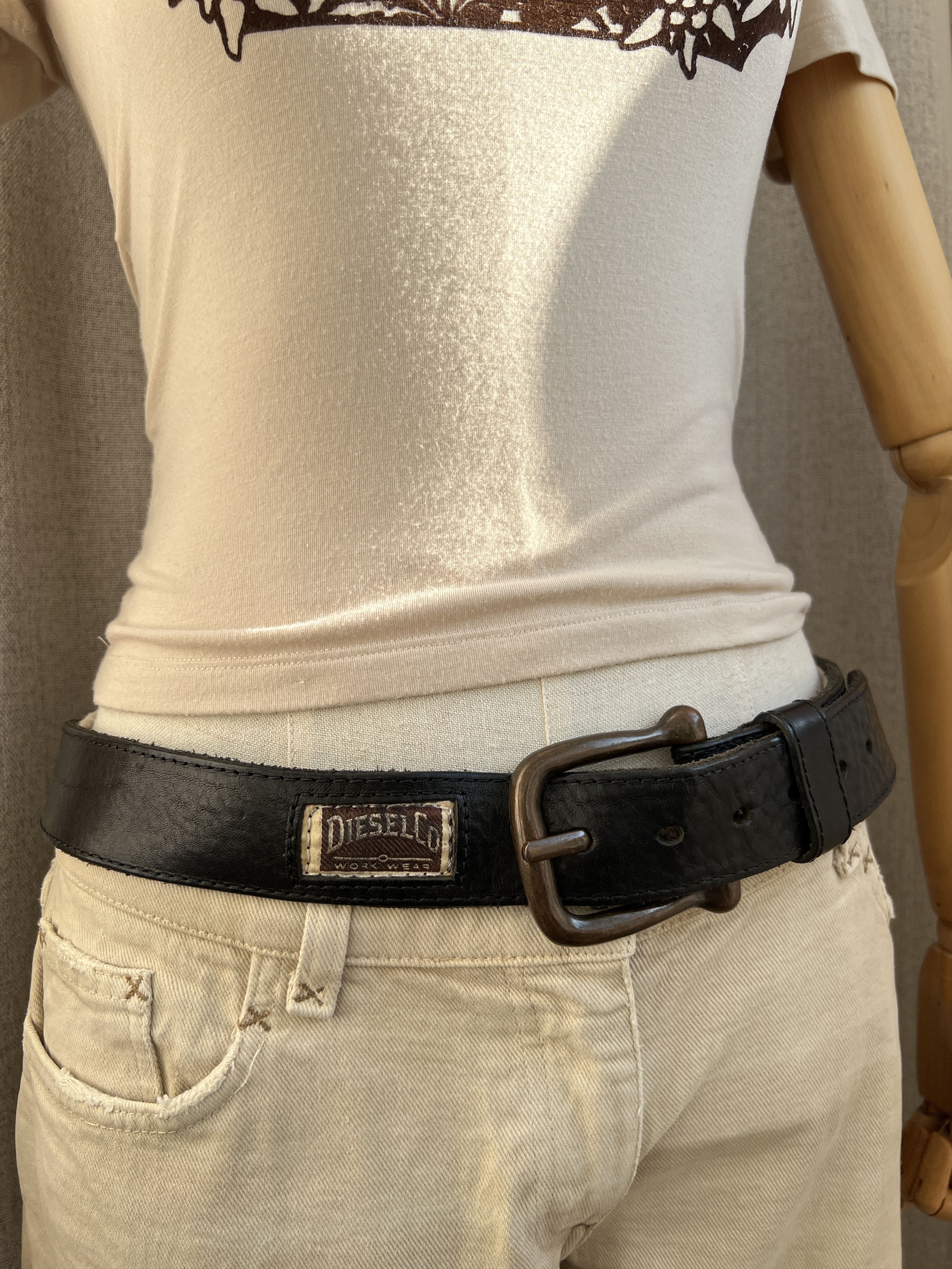 Diesel Vintage Diesel Work Wear Black Leather Belt Size ONE SIZE - 4 Thumbnail