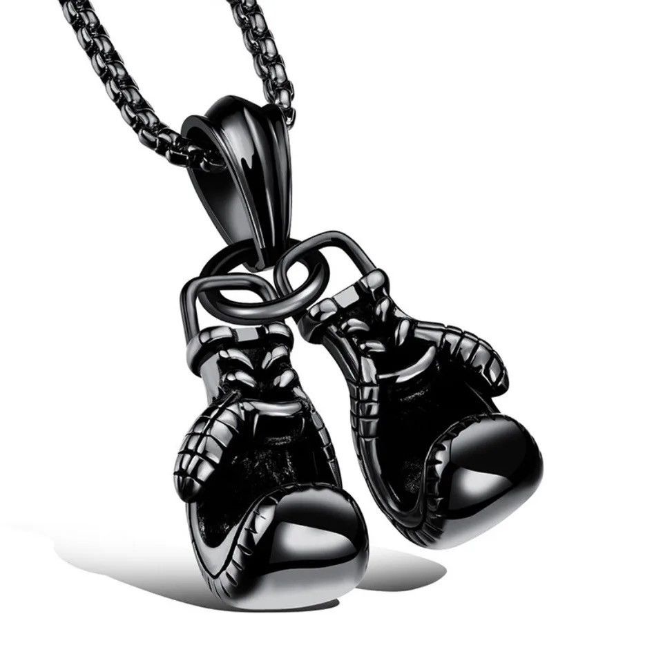 Vintage Classic Black Boxing Gloves Necklace Size ONE SIZE - 1 Thumbnail