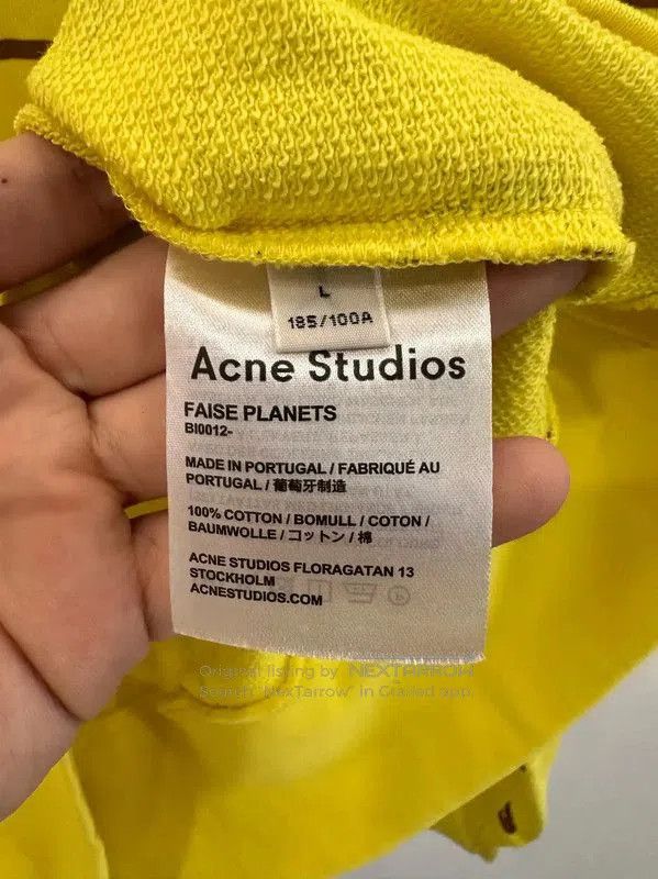 Acne Studios Acne Studios Yellow Cotton Men's Sweatshirt. Size US L / EU 52-54 / 3 - 5 Thumbnail