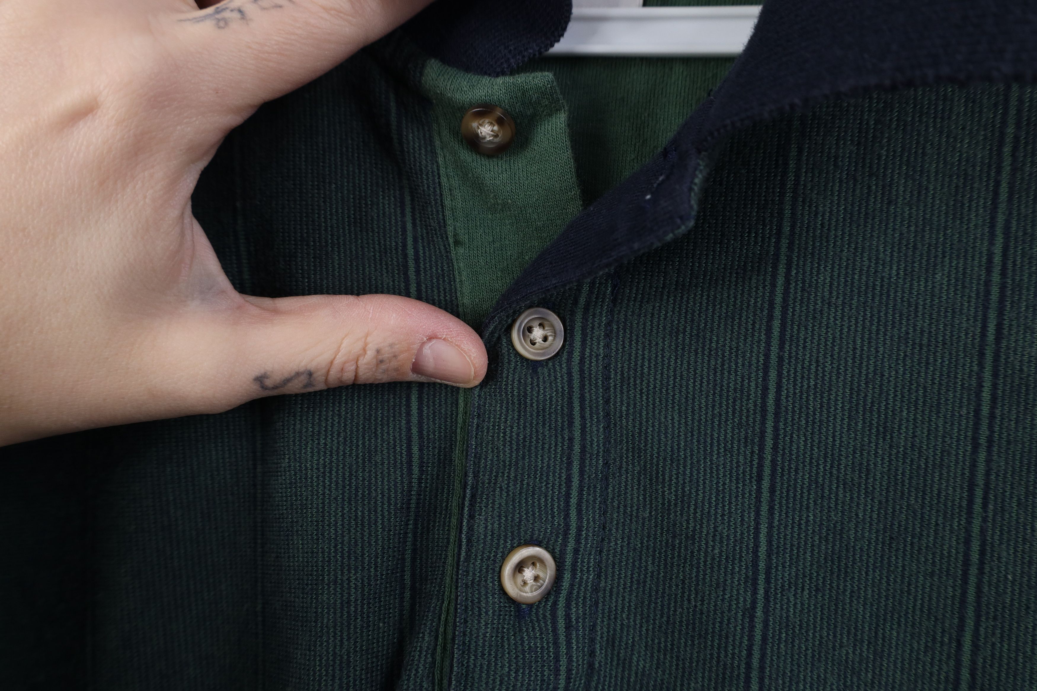 Vintage Vintage 90s Streetwear Striped Knit Golf Polo Shirt Green Size US M / EU 48-50 / 2 - 8 Thumbnail