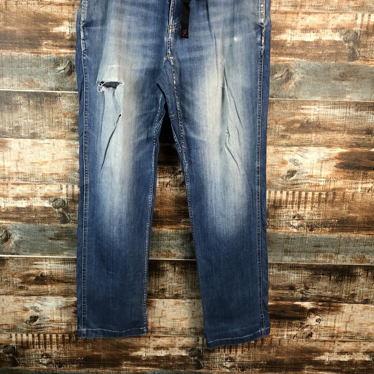 Gramicci Gramicci Blue ripped distressed Denim Pants #A2135 Size US 31 - 3 Thumbnail