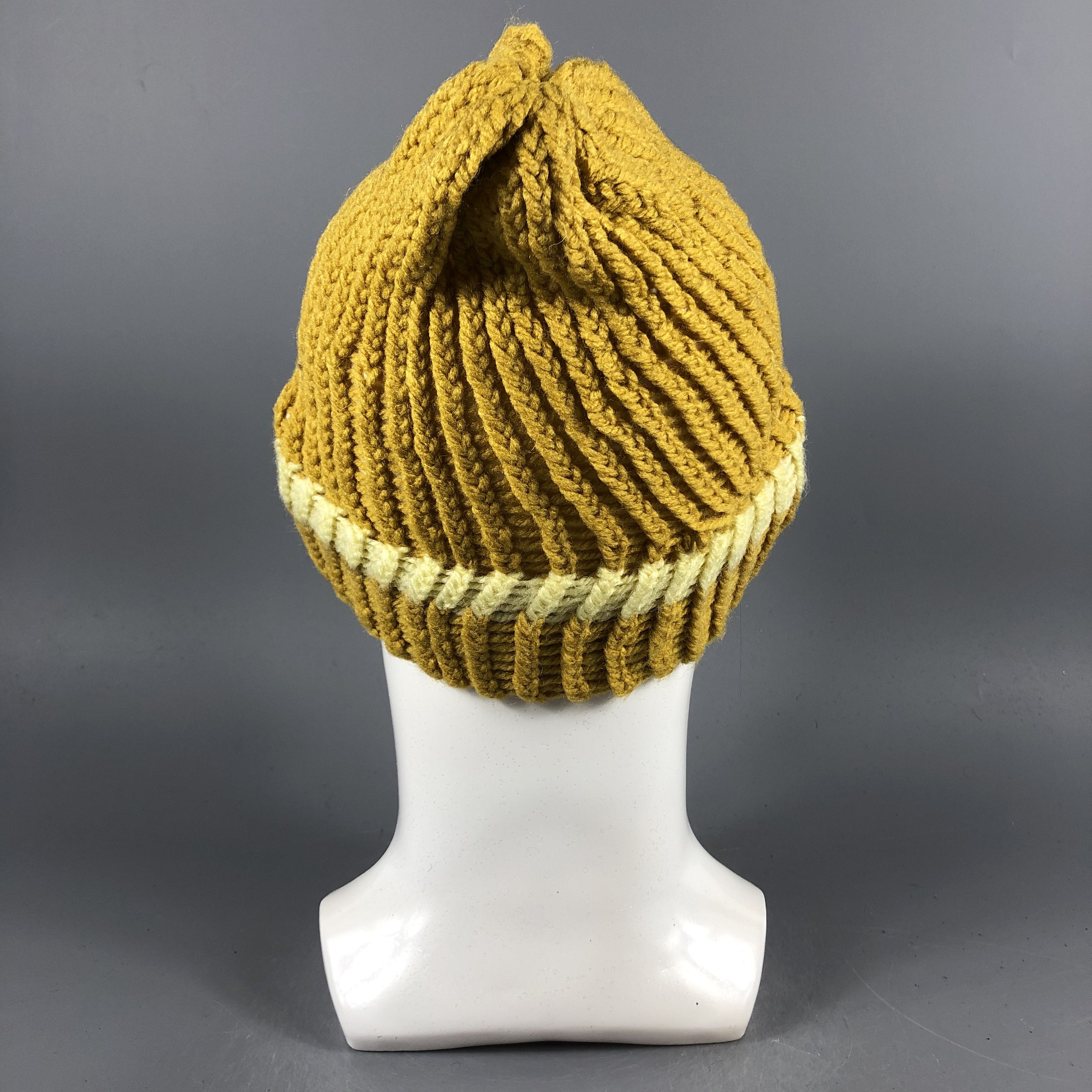 Japanese Brand × Vintage Japanese Brand Knit Yellow Slouchy Beanie Snow Cap -D1245 Size ONE SIZE - 2 Thumbnail