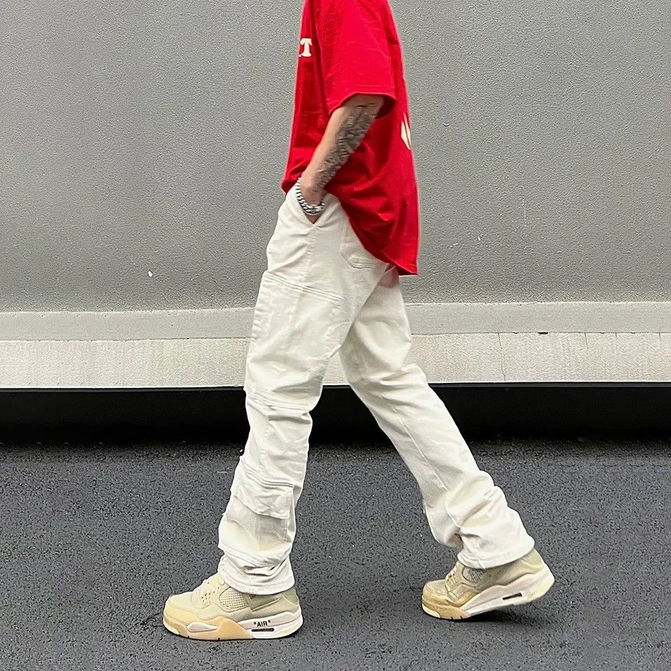 Japanese Brand × Vintage Cargo Jeans Men Y2k Autumn Streetwear Zip Multi-pocket Size US 31 - 4 Thumbnail