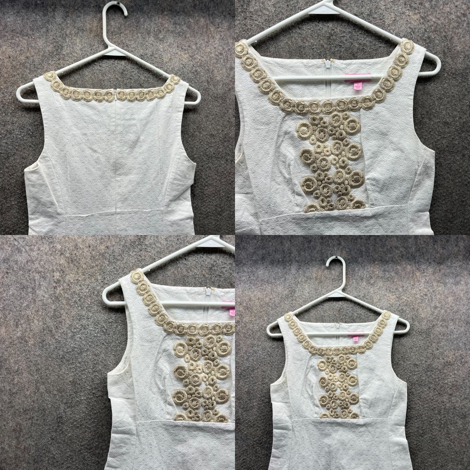 Lilly Pulitzer Lilly Pulitzer Dress Womens Small White Sleeveless Cotton Blend Embroidered Size S / US 4 / IT 40 - 8 Thumbnail
