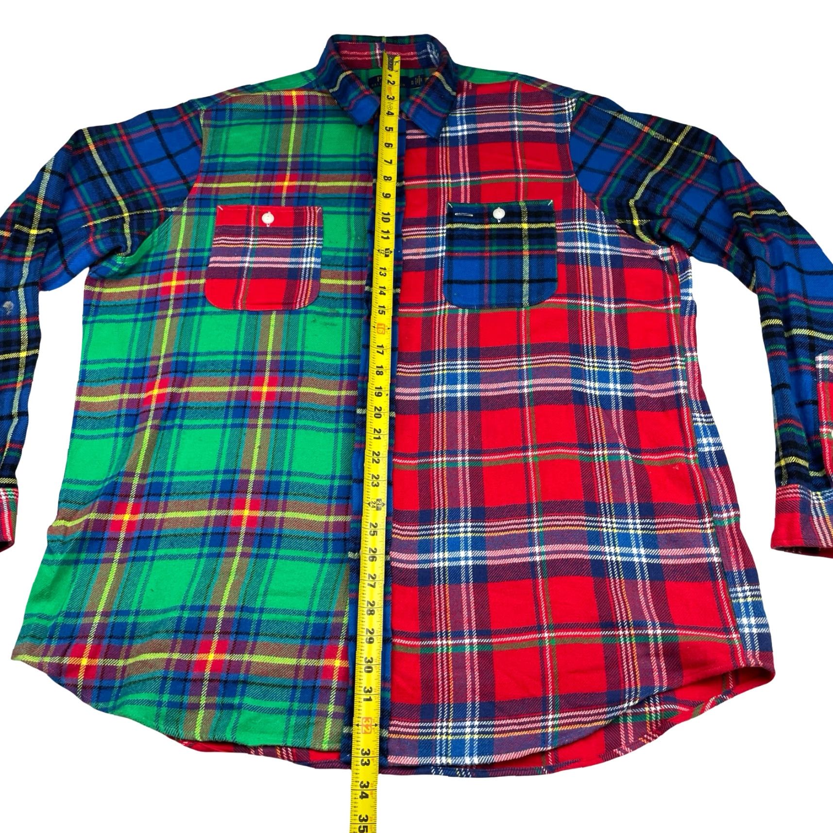 Polo Ralph Lauren Polo Ralph Lauren Men's Heavyweight Flannel Work Shirt Patchwork Plaid XL Red Size US XL / EU 56 / 4 - 5 Thumbnail