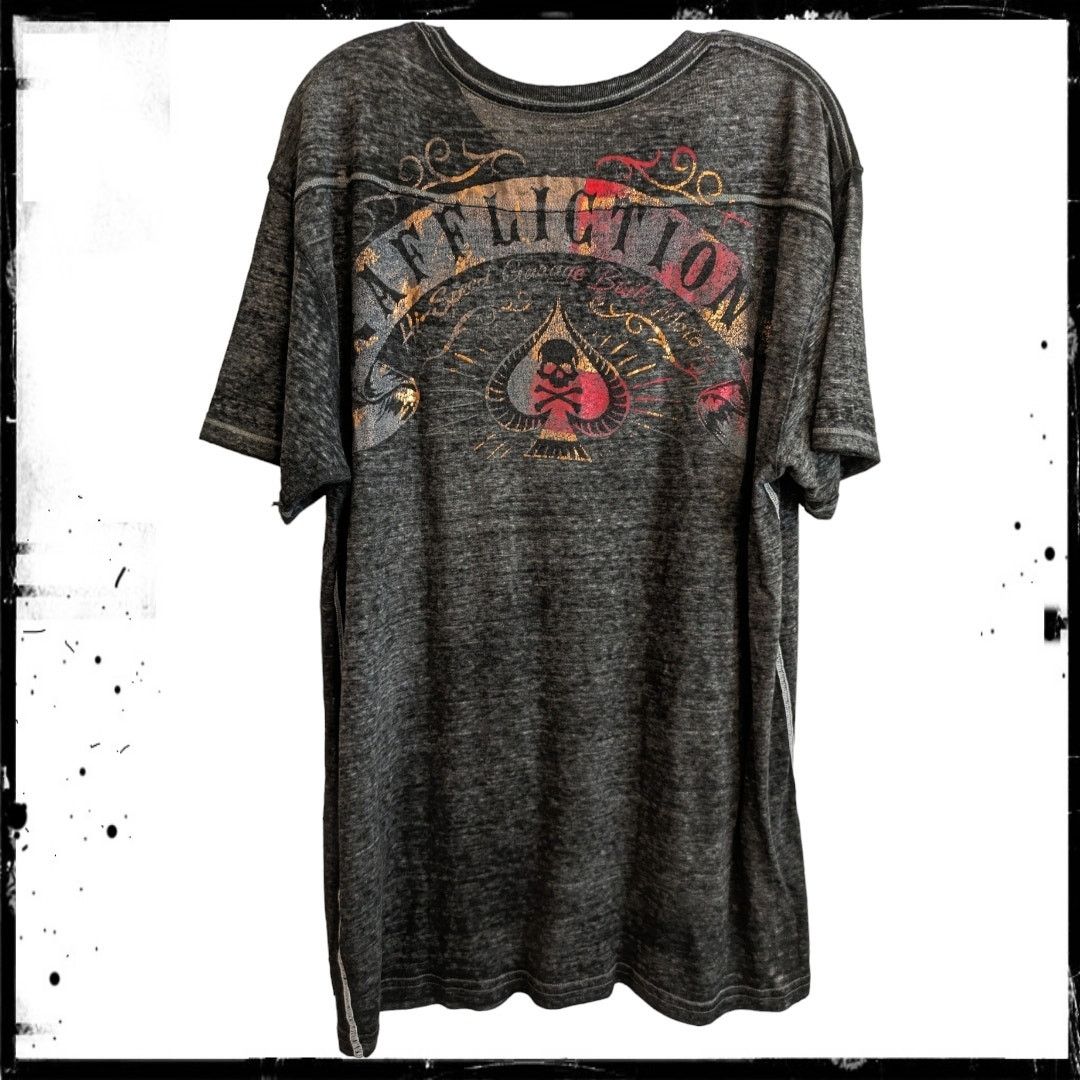 Affliction AFFLICTION American Customs Skull T-Shirt Red Gold Foil XL Size US XL / EU 56 / 4 - 3 Thumbnail