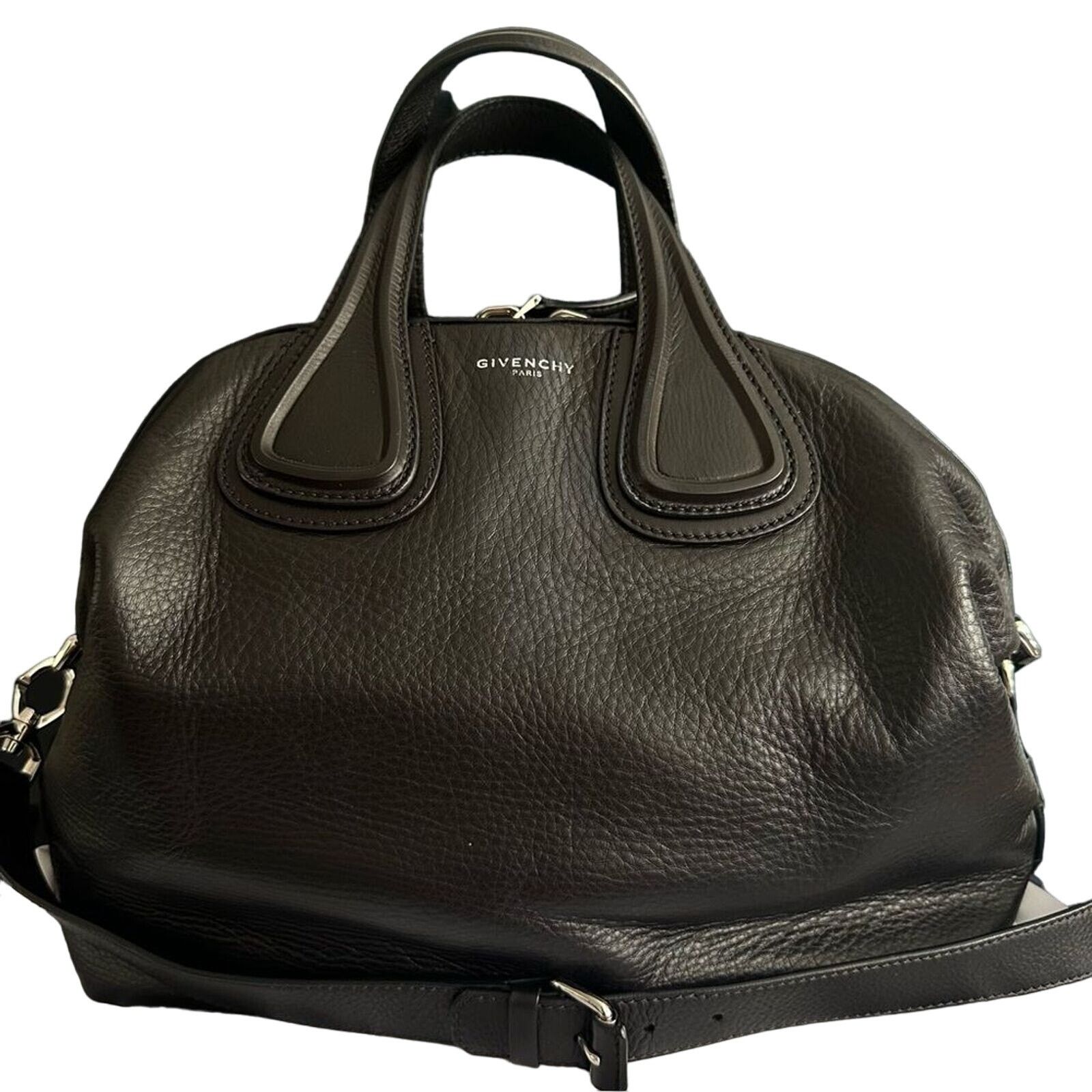 Givenchy Nightingale Two Way Medium Bag Black Leather W/ Crossbody, Women's