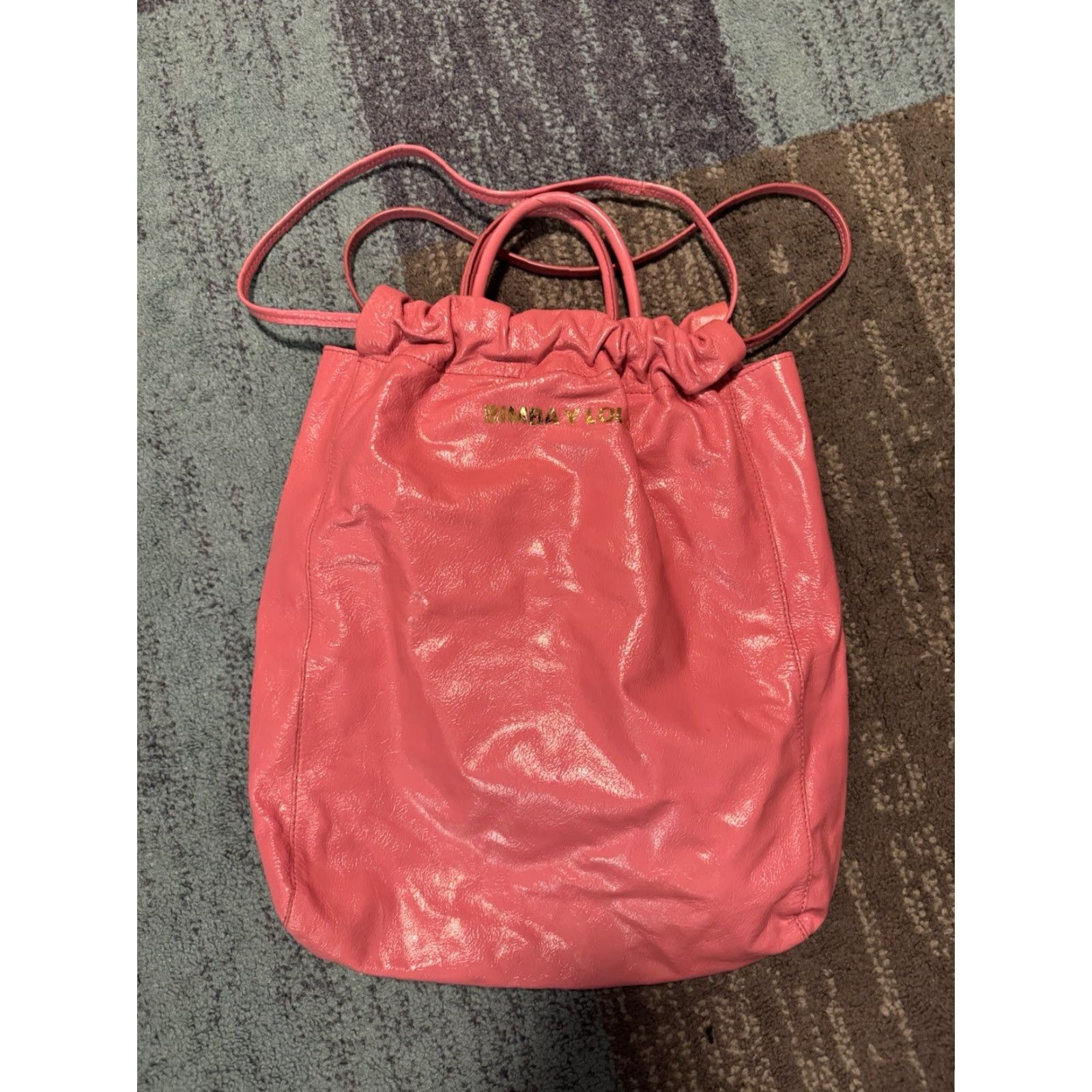 BIMBA Y LOLA Bimba Y Lola Women Upright Leather Shopper Bag Pink Tote OS Leather Exterior Pink Lining Pink Studded Adjustable Strap Pockets Size ONE SIZE - 3 Thumbnail