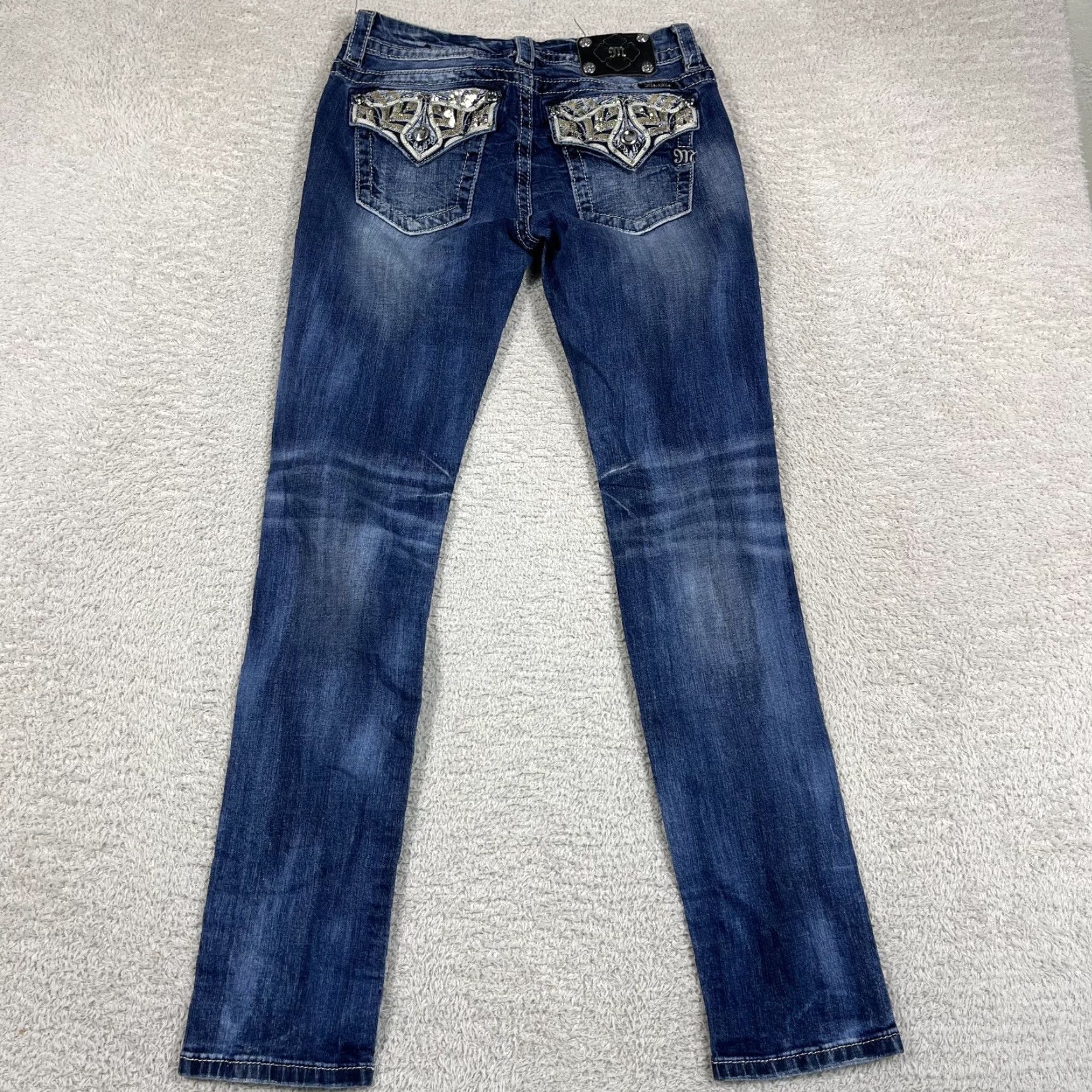 Vintage Judy Blue Mid Rise Easy Skinny Jeans Womens 27x33 Blue Grunge Y2K Faded Stretch Grunge Jeans Size 27" / US 4 / IT 40 - 3 Thumbnail