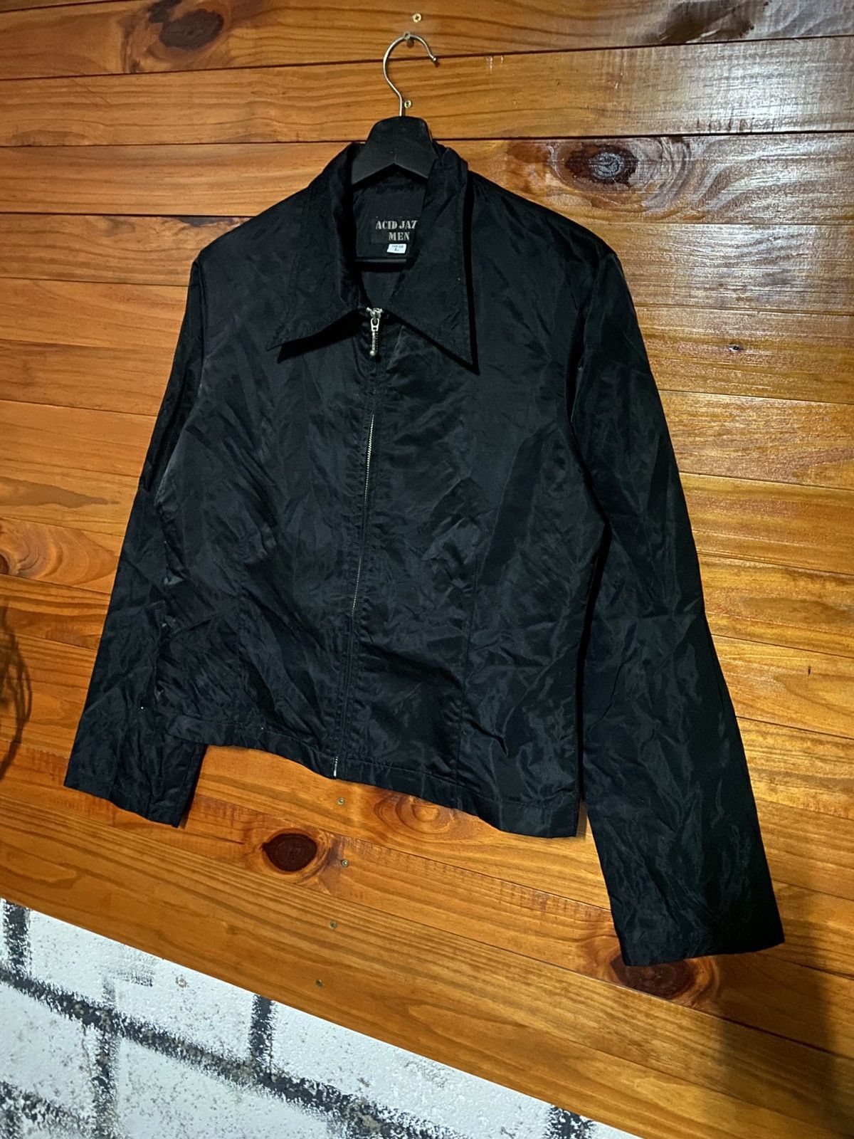 Japanese Brand ACID JAZZ MEN Black Nylon Jacket Minimalist 1990s Streetwear Size US S / EU 44-46 / 1 - 4 Thumbnail