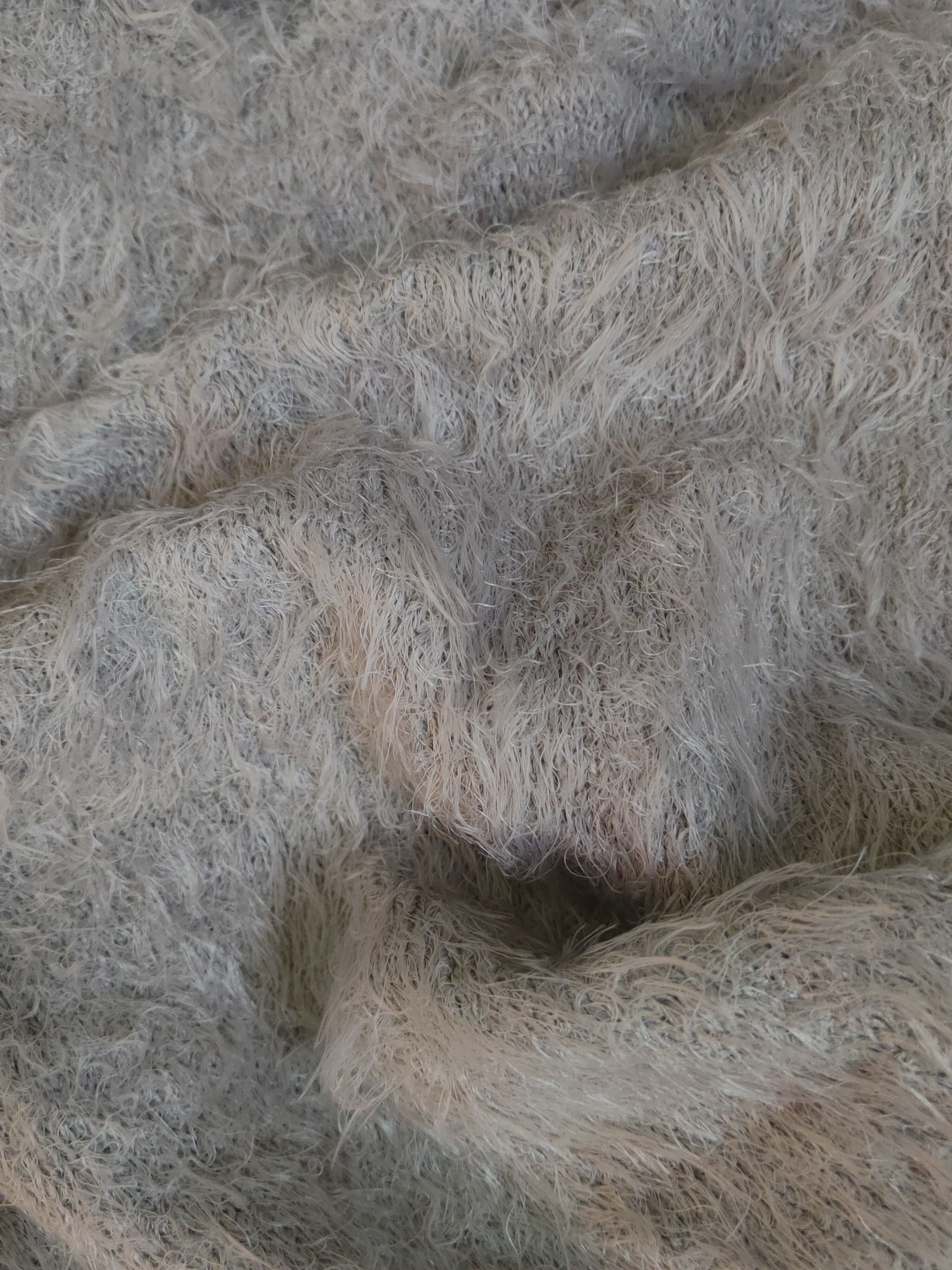 Homespun Knitwear Mouvior Femme Gray Shag Shaggy Fur Mohair Knitwear #S1993 Size M / US 6-8 / IT 42-44 - 10 Thumbnail