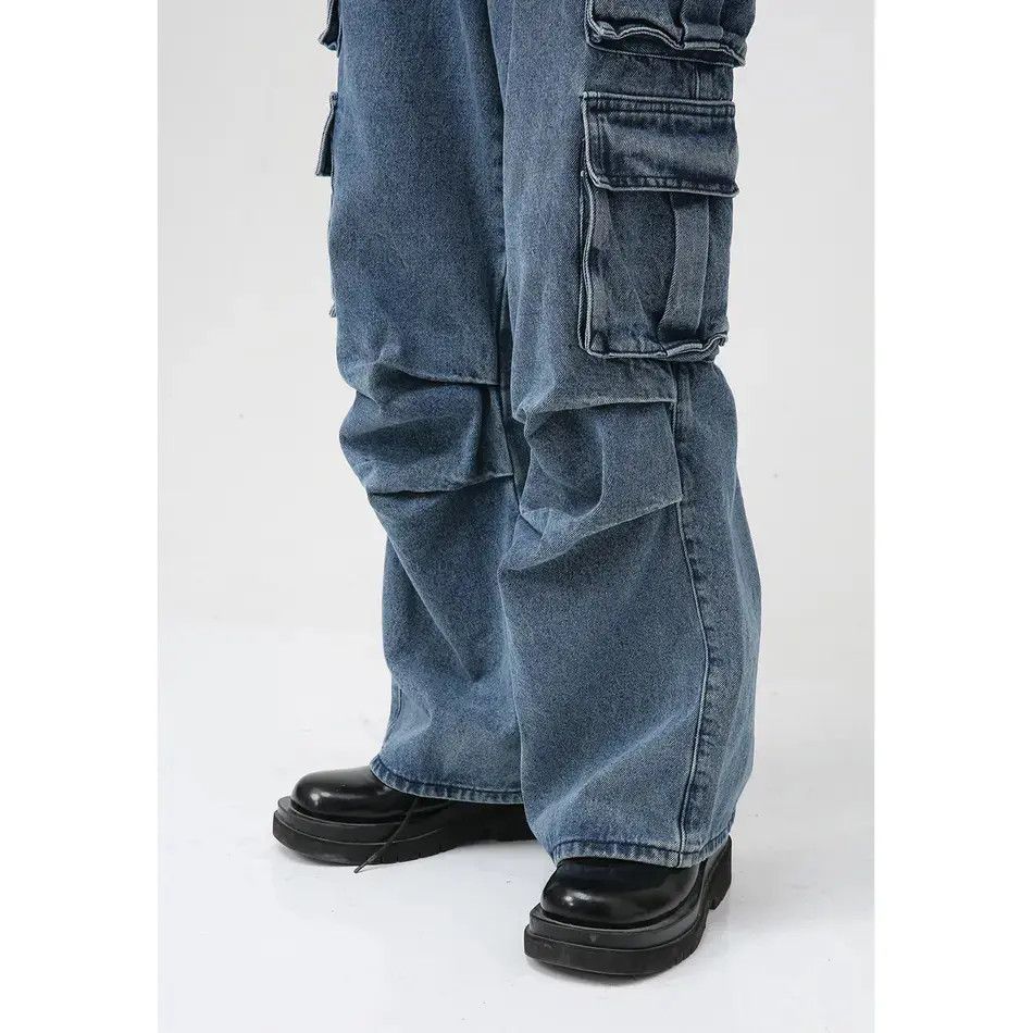 Japanese Brand Retro loose wide leg high street jeans Size US 32 / EU 48 - 3 Thumbnail