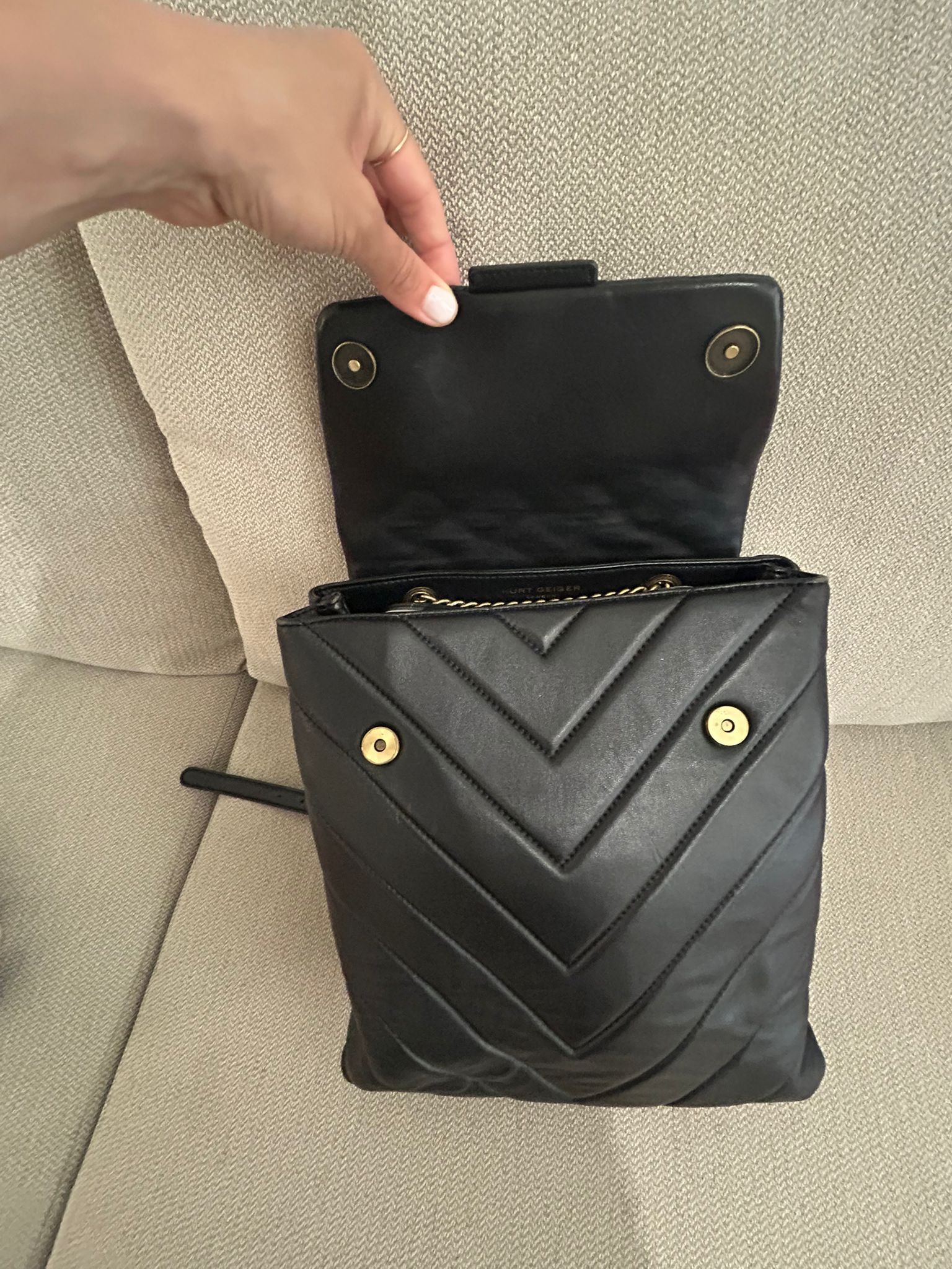 Kurt Geiger Kurt Geiger Leather Kensington Backpack - Black Size ONE SIZE - 3 Thumbnail