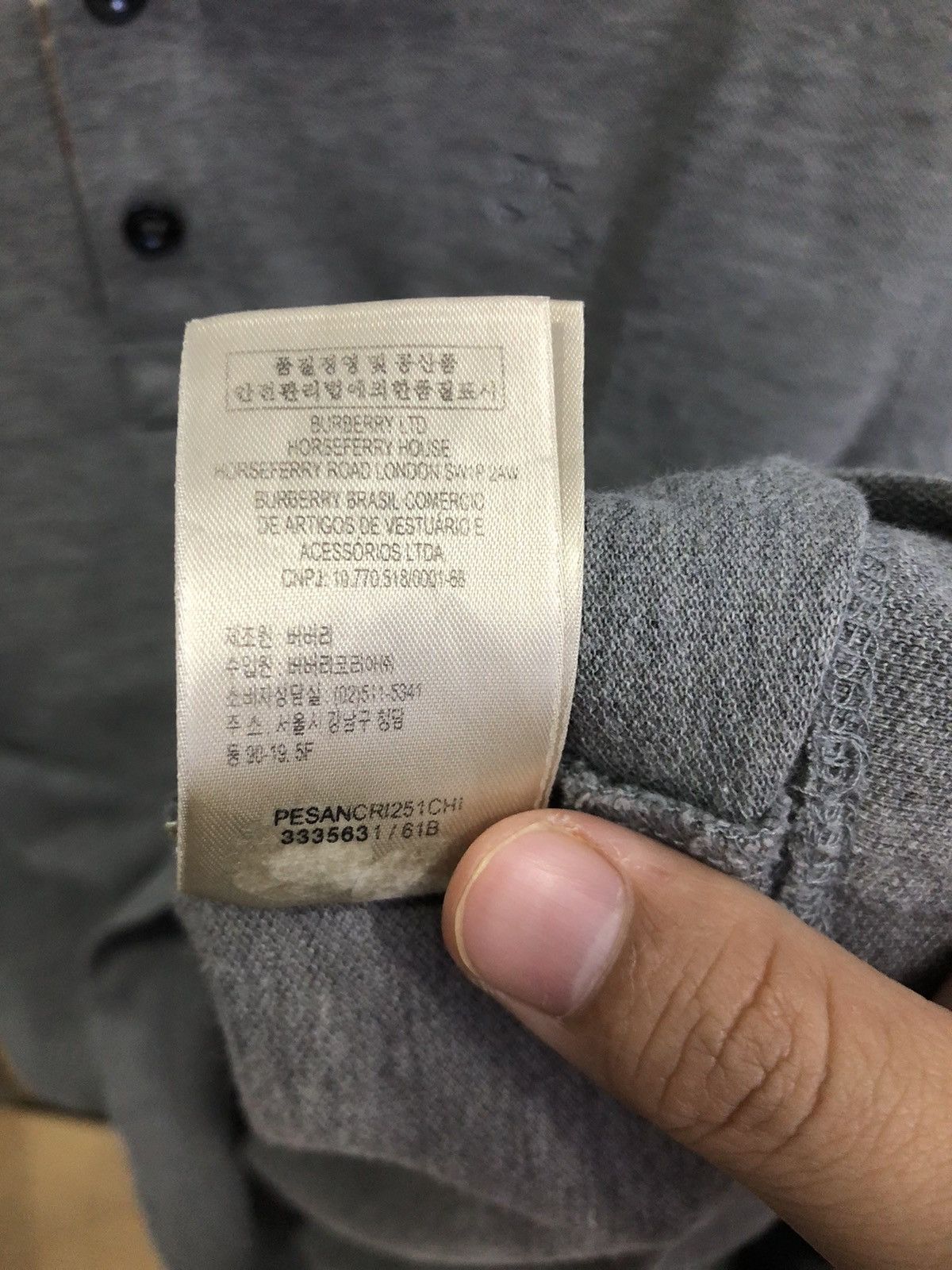 Burberry Burberry Brit Grey Check Trim Polo Shirt Size S Size US S / EU 44-46 / 1 - 13 Thumbnail