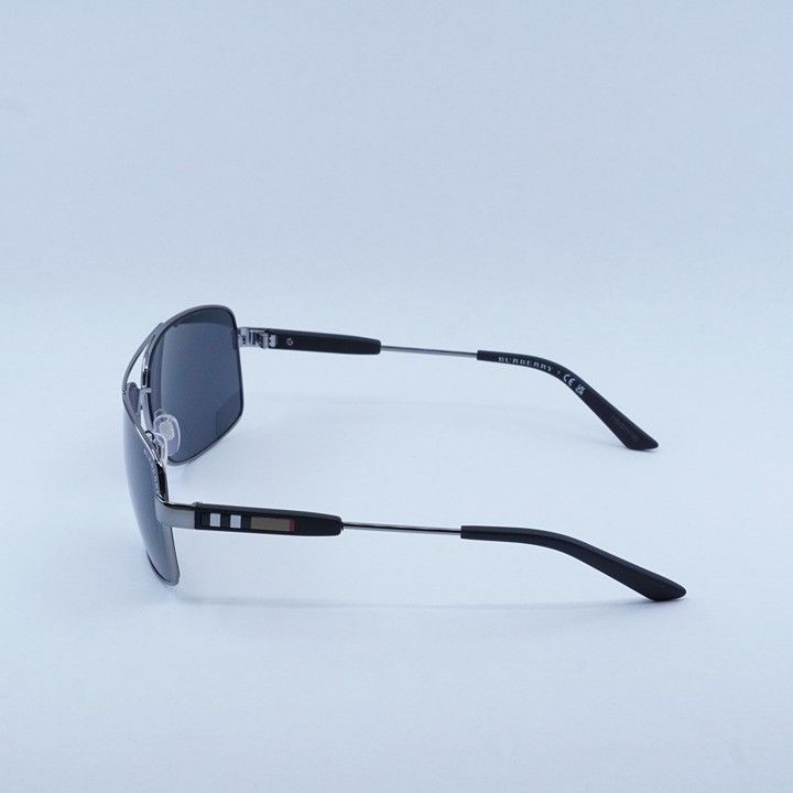 Burberry Burberry BE3074 100387 Sunglasses Gunmetal Rectangle Frame Size ONE SIZE - 11 Thumbnail