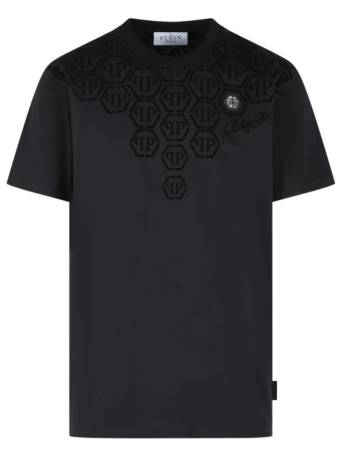 Philipp Plein PHILIPP PLEIN Black Cotton T-Shirt Size US M / EU 48-50 / 2 - 1 Thumbnail