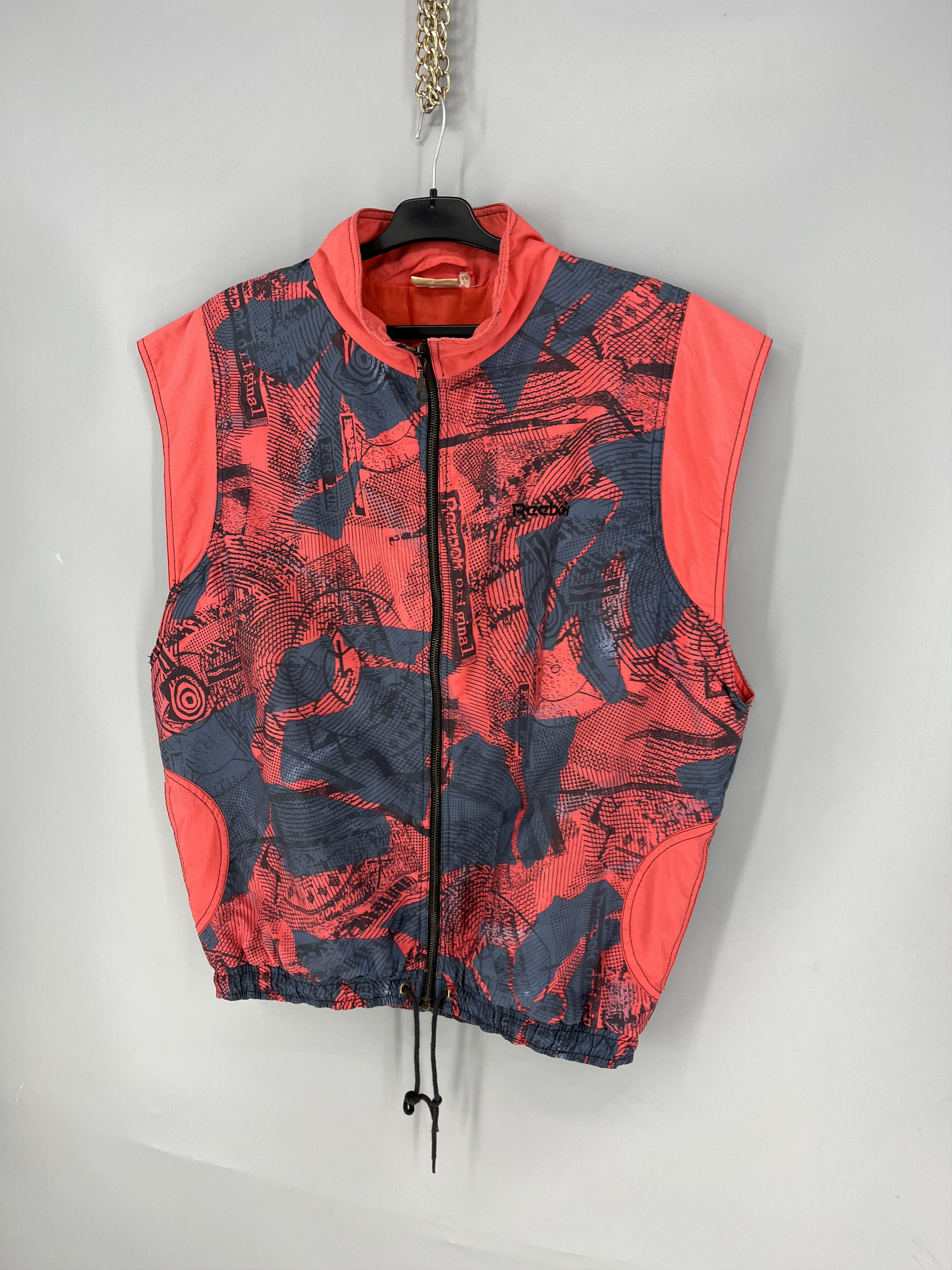 Reebok Vintage 90s Reebok Vest Mens M Neon Graphic Print Full Zip Size US M / EU 48-50 / 2 - 3 Thumbnail
