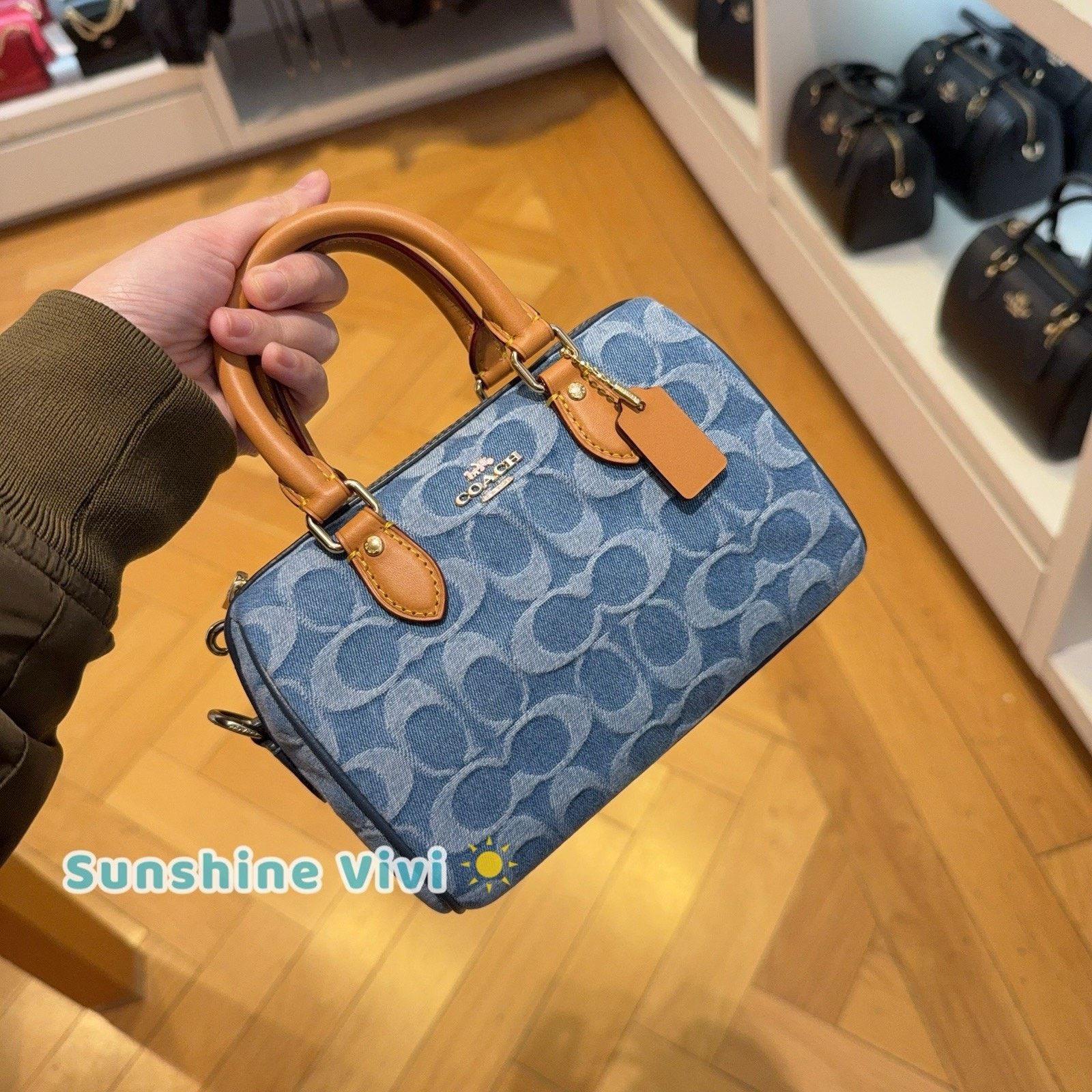 Coach NWT COACH Mini Rowan Crossbody Bag Signature Denim CDQ36 Size ONE SIZE - 2 Thumbnail