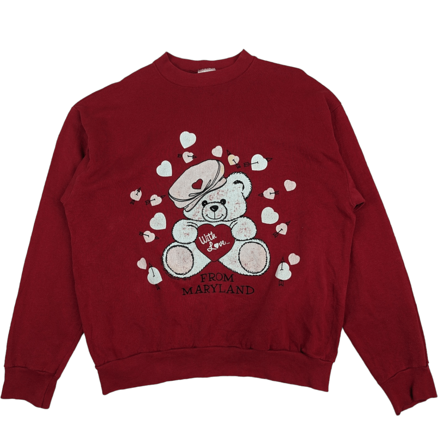 Tultex × Vintage Vintage 1992 TULTEX Teddy Bear With Love Jumper Sweatshirt Size US L / EU 52-54 / 3 - 3 Thumbnail