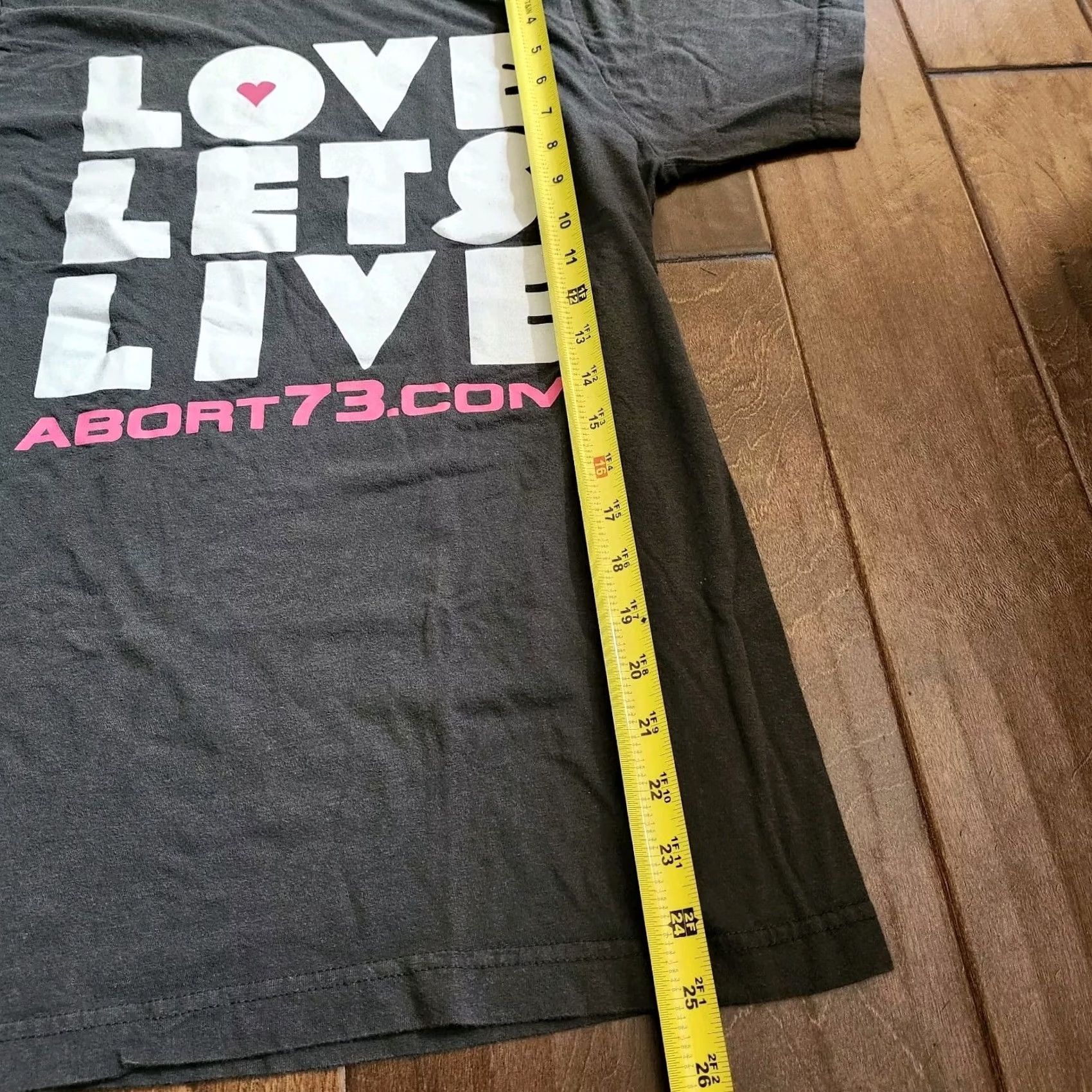 Vintage Abort73.com Women's T-Shirt - Love Let's Live Pro-Life Crew Neck Short Sleeve Black 100% Cotton Small Size S / US 4 / IT 40 - 7 Thumbnail