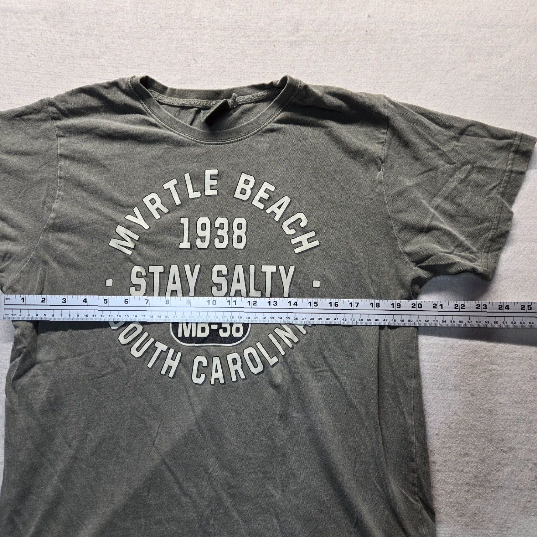 Vintage Myrtle Beach SC Stay Salty Tee Shirt Adult Mens M Medium T-Shirt Gray Graphic Print Beach 2000s Mens Size US XL / EU 56 / 4 - 4 Thumbnail