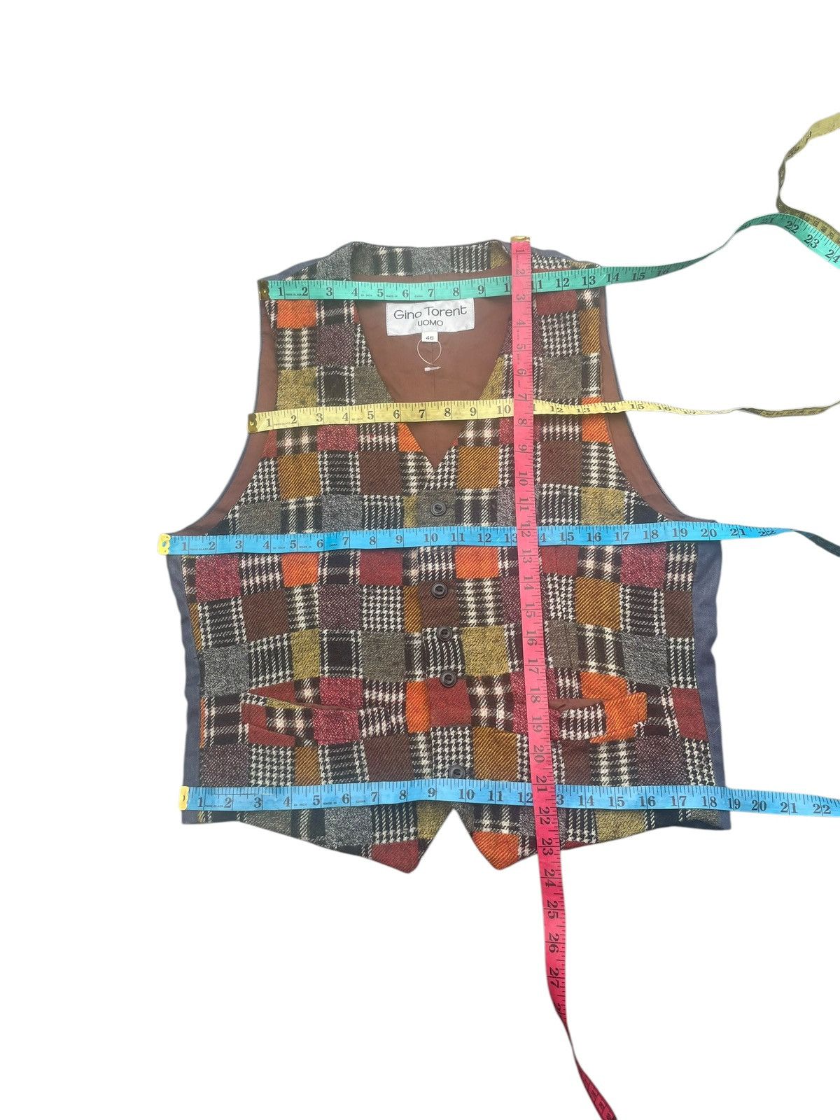 Japanese Brand Vintage Gino Torent Uomo Checkered Vest Size US M / EU 48-50 / 2 - 5 Thumbnail